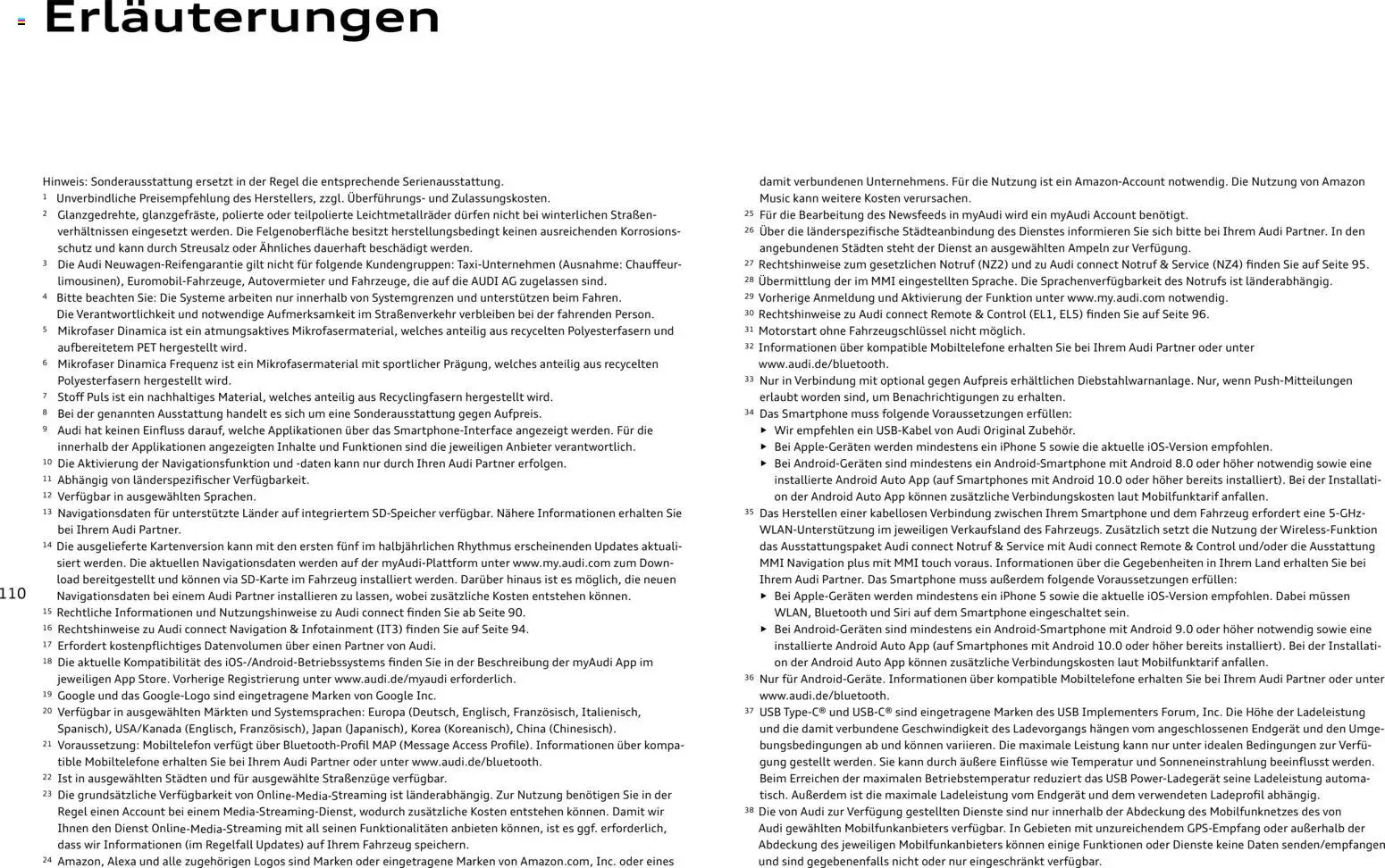 Audi Q2 / SQ2 – gültig ab 05.06.2025 | Seite: 109 | Produkte: USB, Navigation, Smartphones, Smartphone