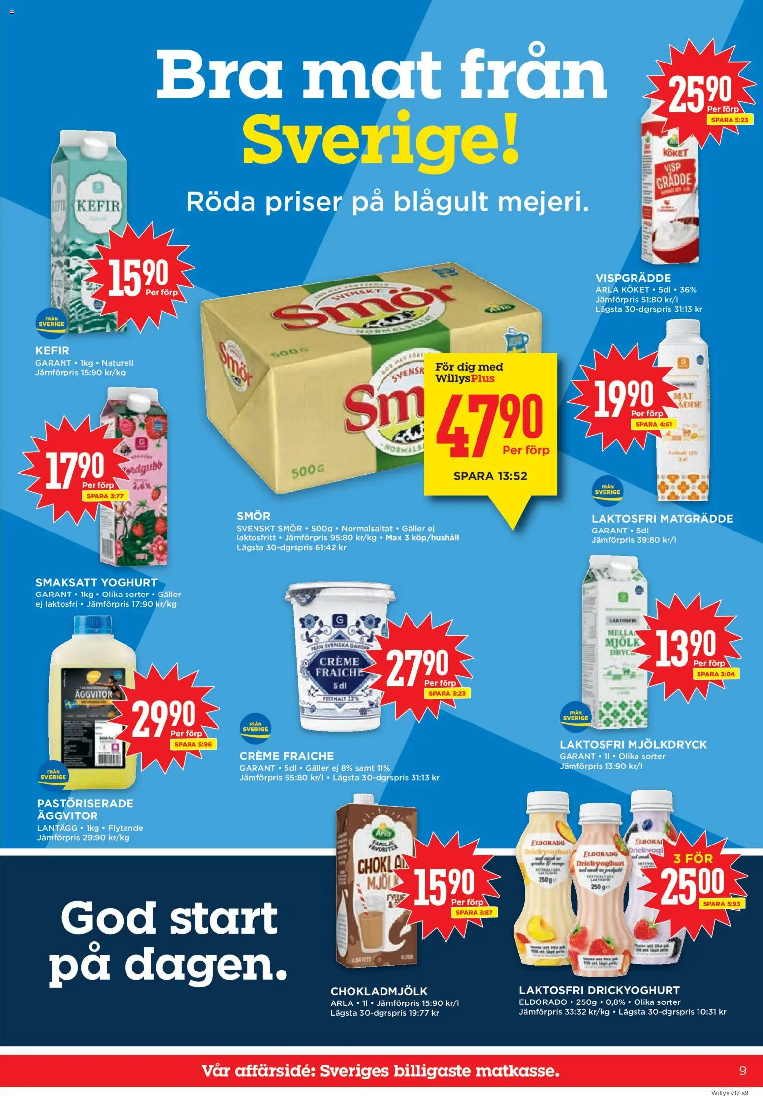 Willys reklamblad aktuell från 20.04.2026 | Sida: 9 | Produkter: Galler, Creme fraiche, Yoghurt, Choklad
