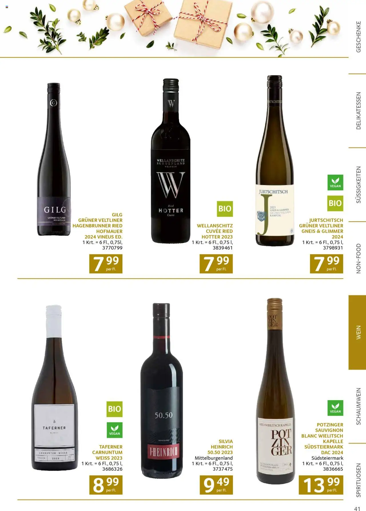 Transgourmet Weihnachtskatalog 2025 gültig ab 13.10.2025 | Seite: 41 | Produkte: Süßigkeiten, Wein