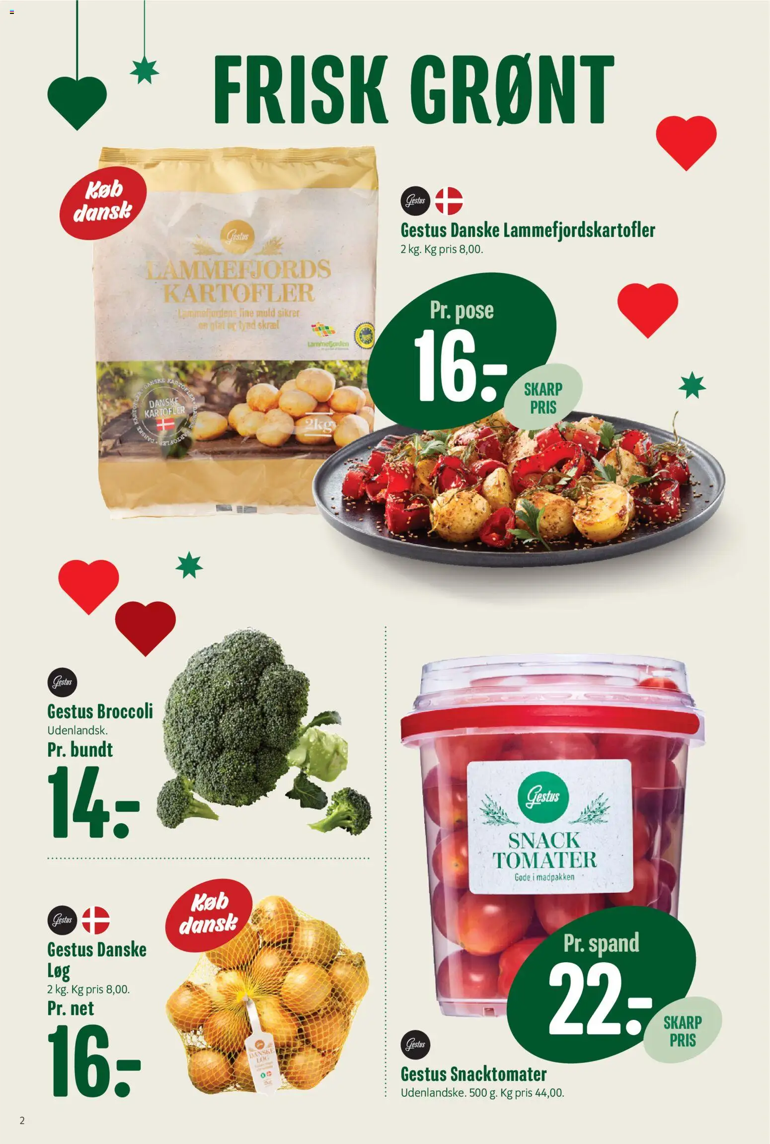 Min Købmand tilbudsavis – gyldig fra 21.11.2025 | Side: 2 | Produkter: Tomater, Kartofler, Broccoli