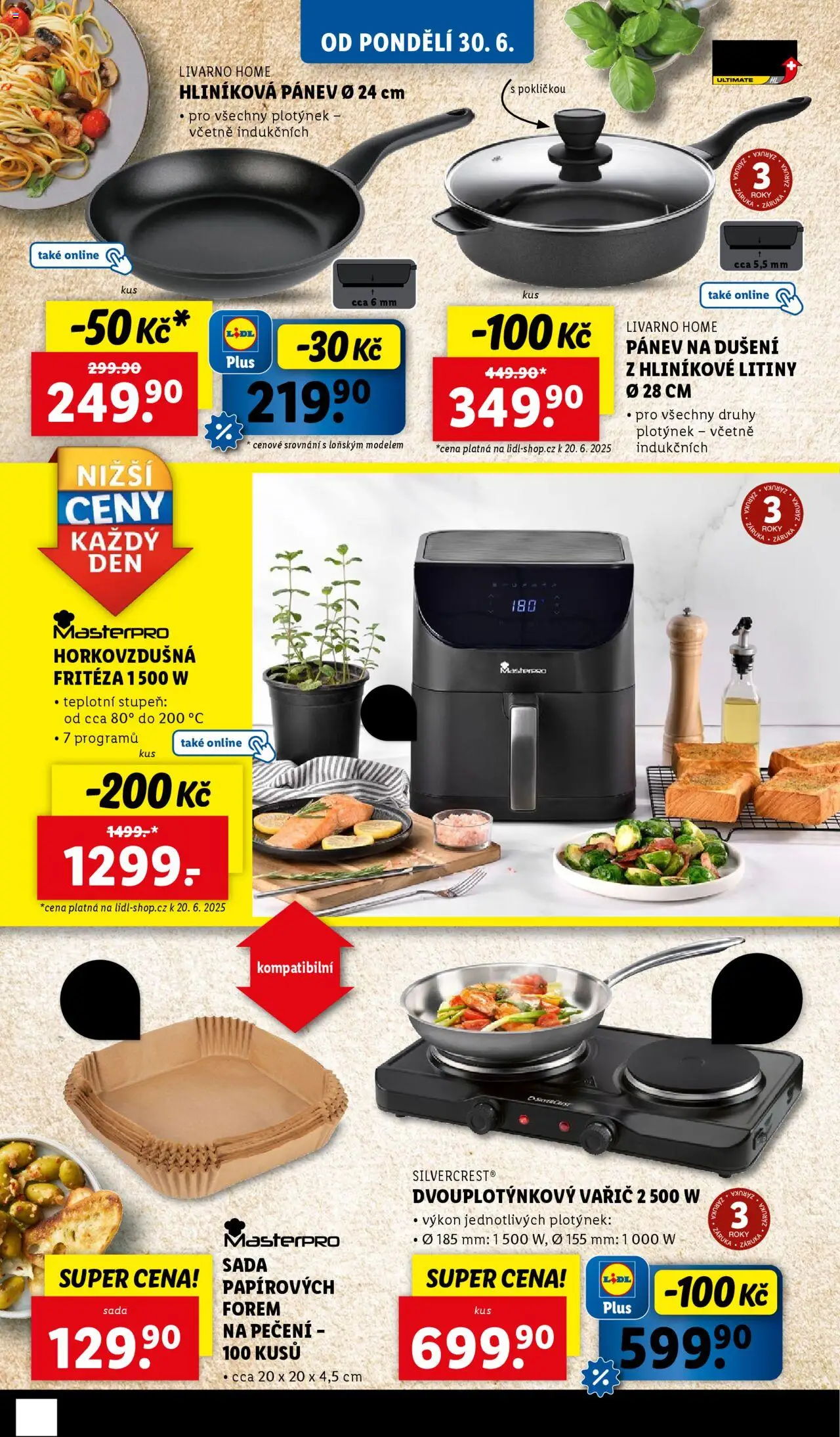 Lidl leták - Spotřební zboží od 30.06.2025 | Strana: 2 | Produkty: Pánev, Fritéza, Vařič, Horkovzdušná fritéza
