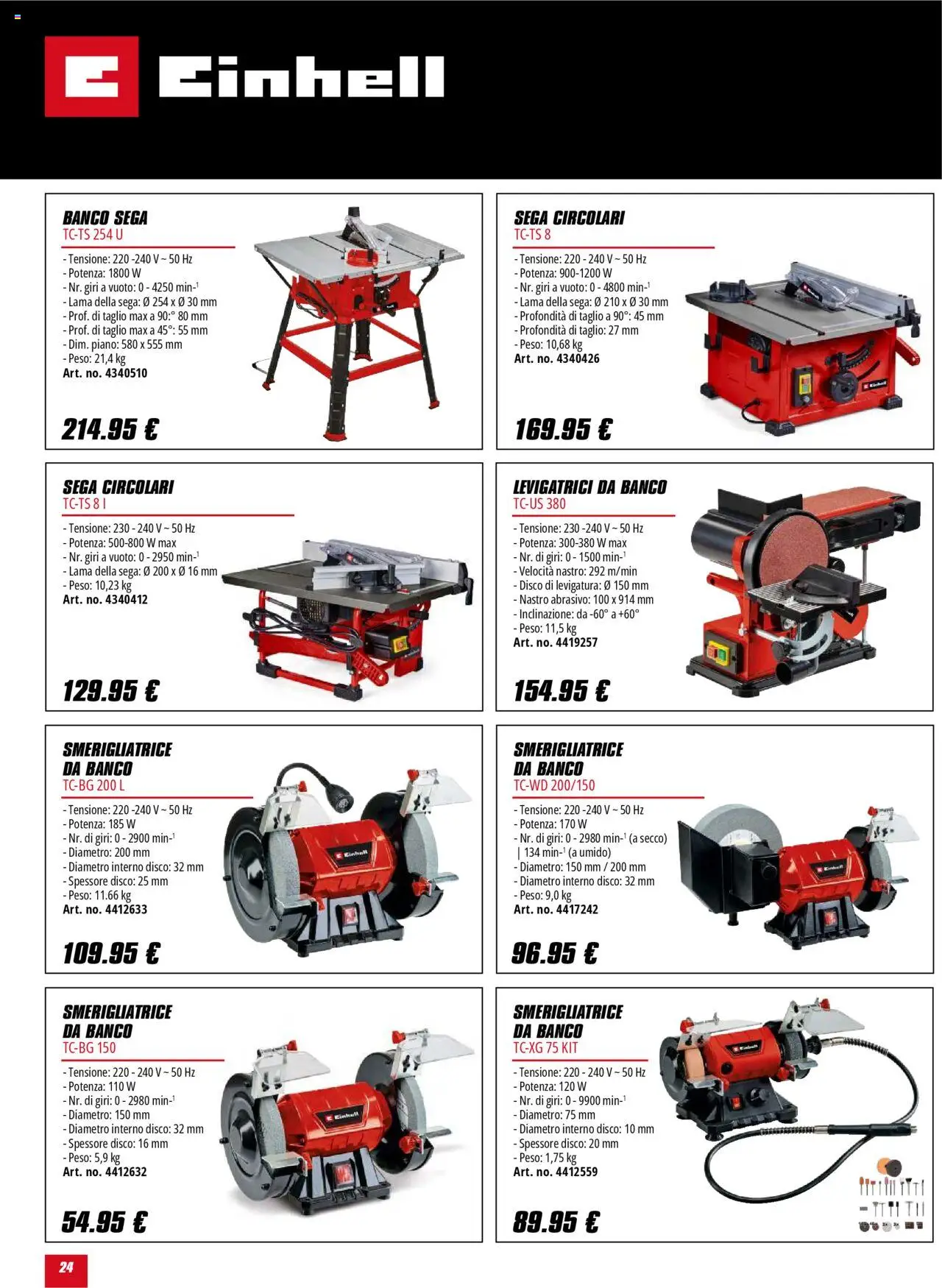 Volantino Einhell del 01.10.2025 | Pagina: 24 | Prodotti: Disco, Sega, Smerigliatrice