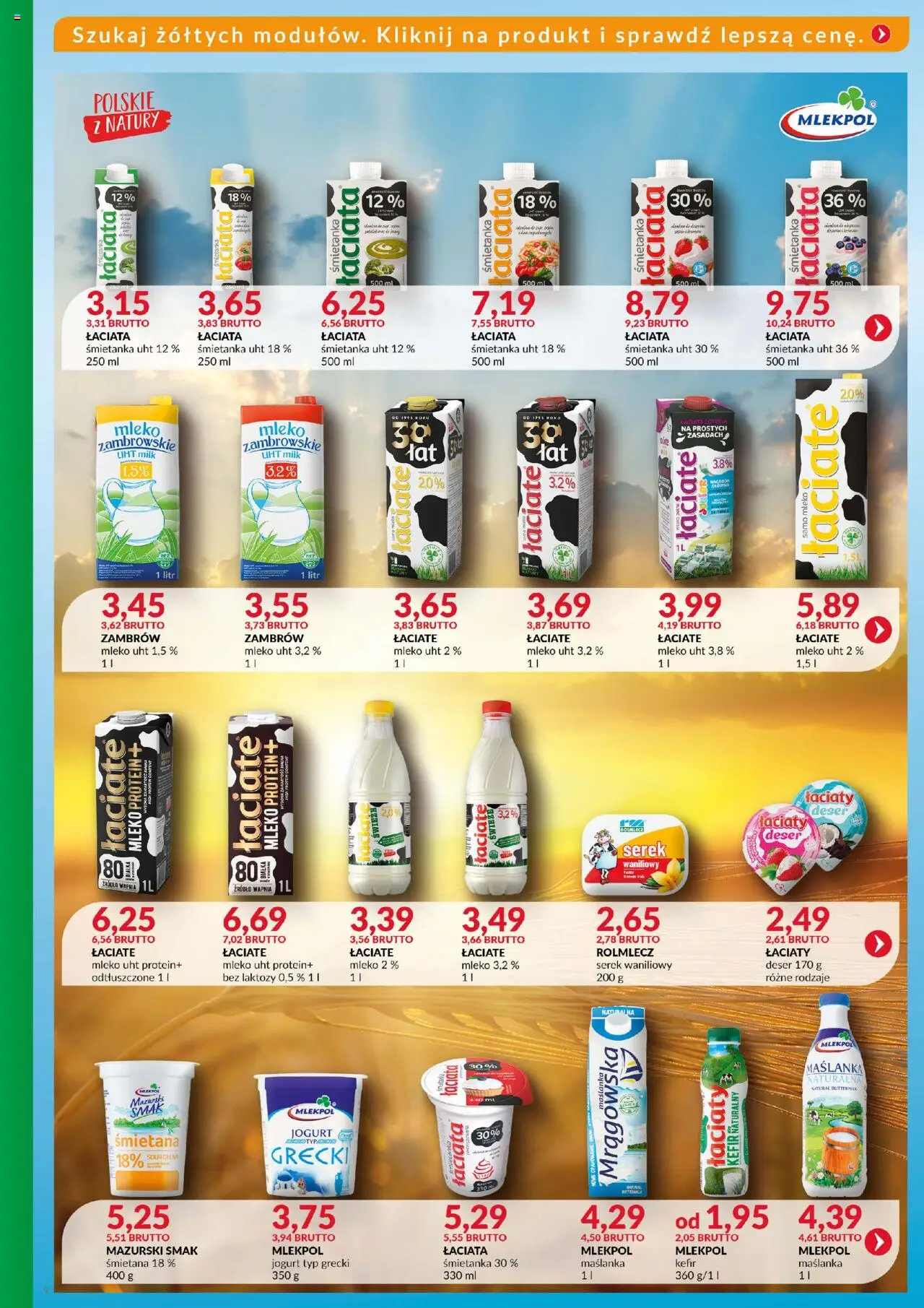 Eurocash Gazetka - Katalog Artykułów Spożywczych od 21.09.2025 | Strona: 9 | Produkty: Bez laktozy, Maślanka, Kefir naturalny, Mleko