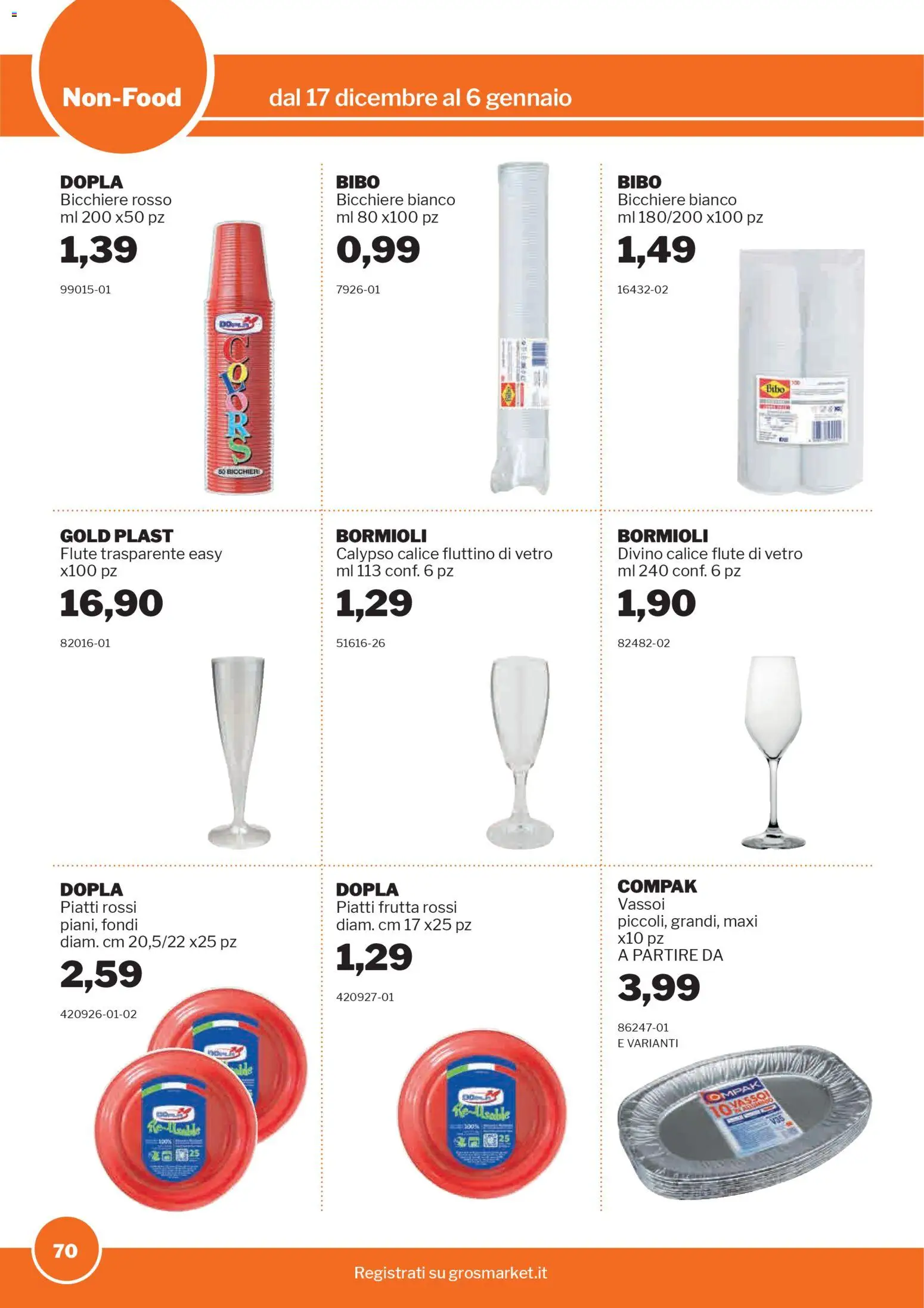 Volantino Sogegross del 17.12.2025 | Pagina: 70 | Prodotti: Calice, Frutta