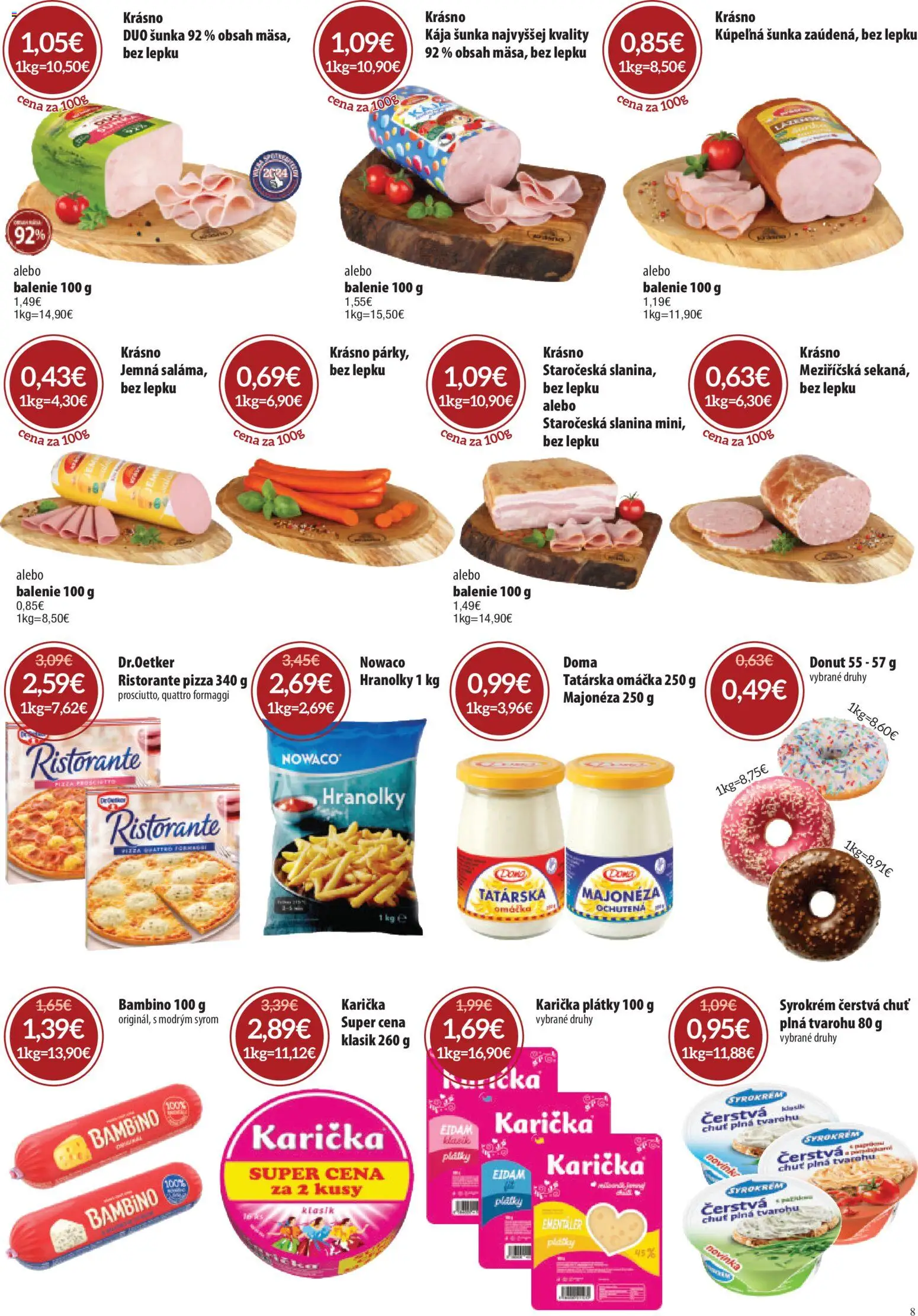 Nové Nitrazdroj akcie – leták je platný od 05.02.2026 | Strana: 8 | Produkty: Kúpelňa, Pizza, Eidam, Omáčka