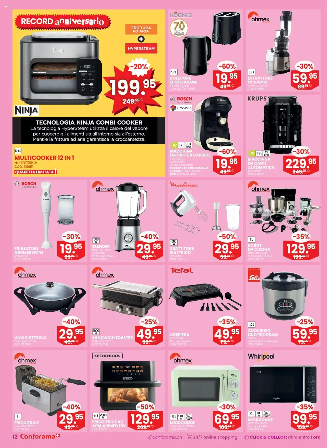 Conforama Aktionen Sconto Immediato – gültig ab 03.09.2025 | Seite: 12 | Produkte: Krups, Toaster, Wok, Bosch