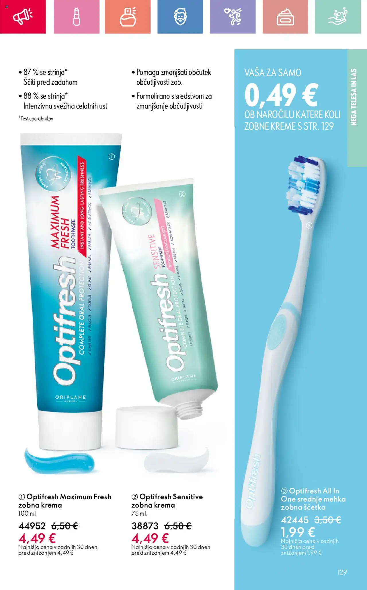 Oriflame katalog 11 │ velja od 03.08.2025 | Stran: 129 | Izdelki: Krema, Zobna scetka