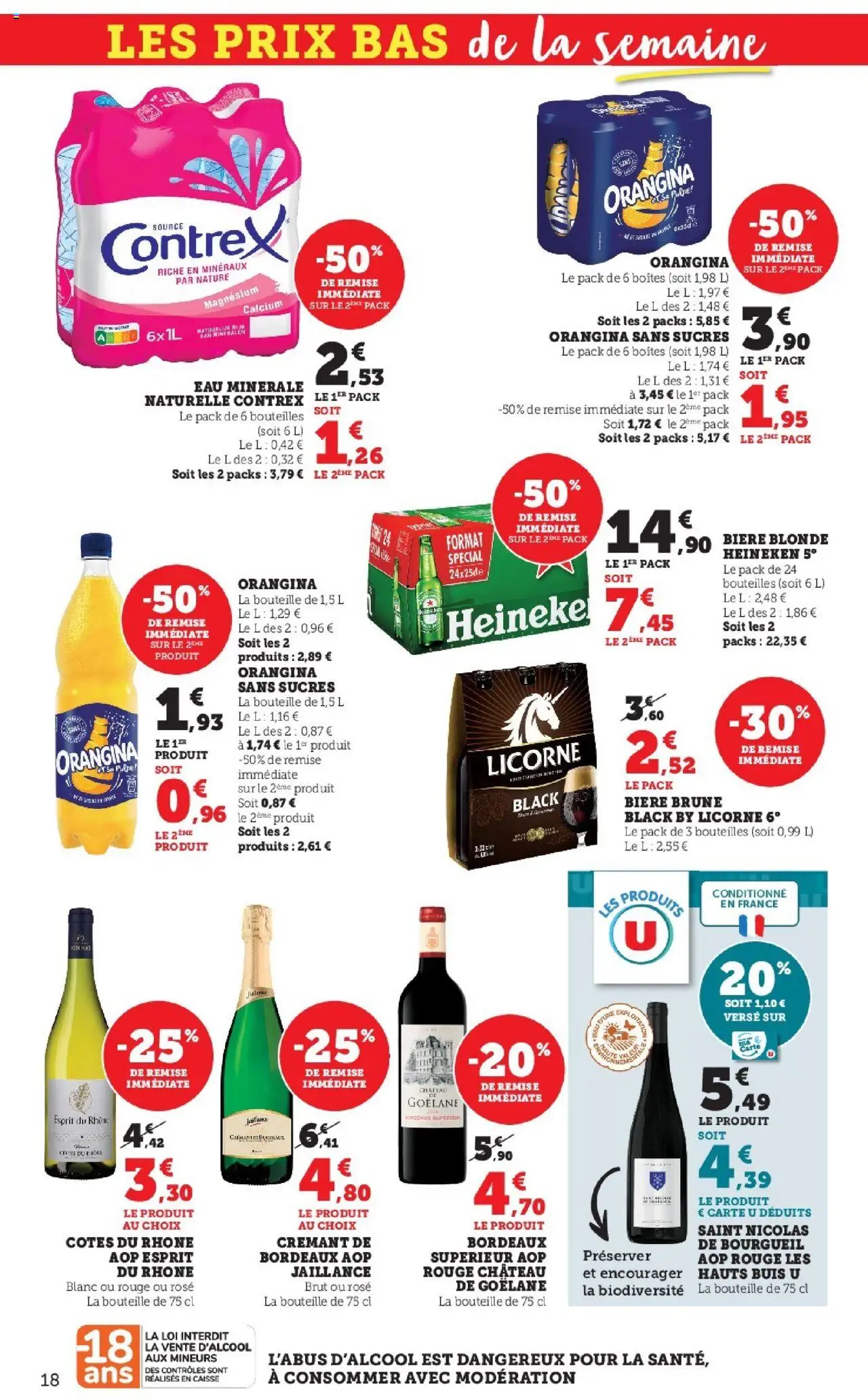 {H1} | Page: 18 | Produits: Orangina, Crémant, Bière, Contrex