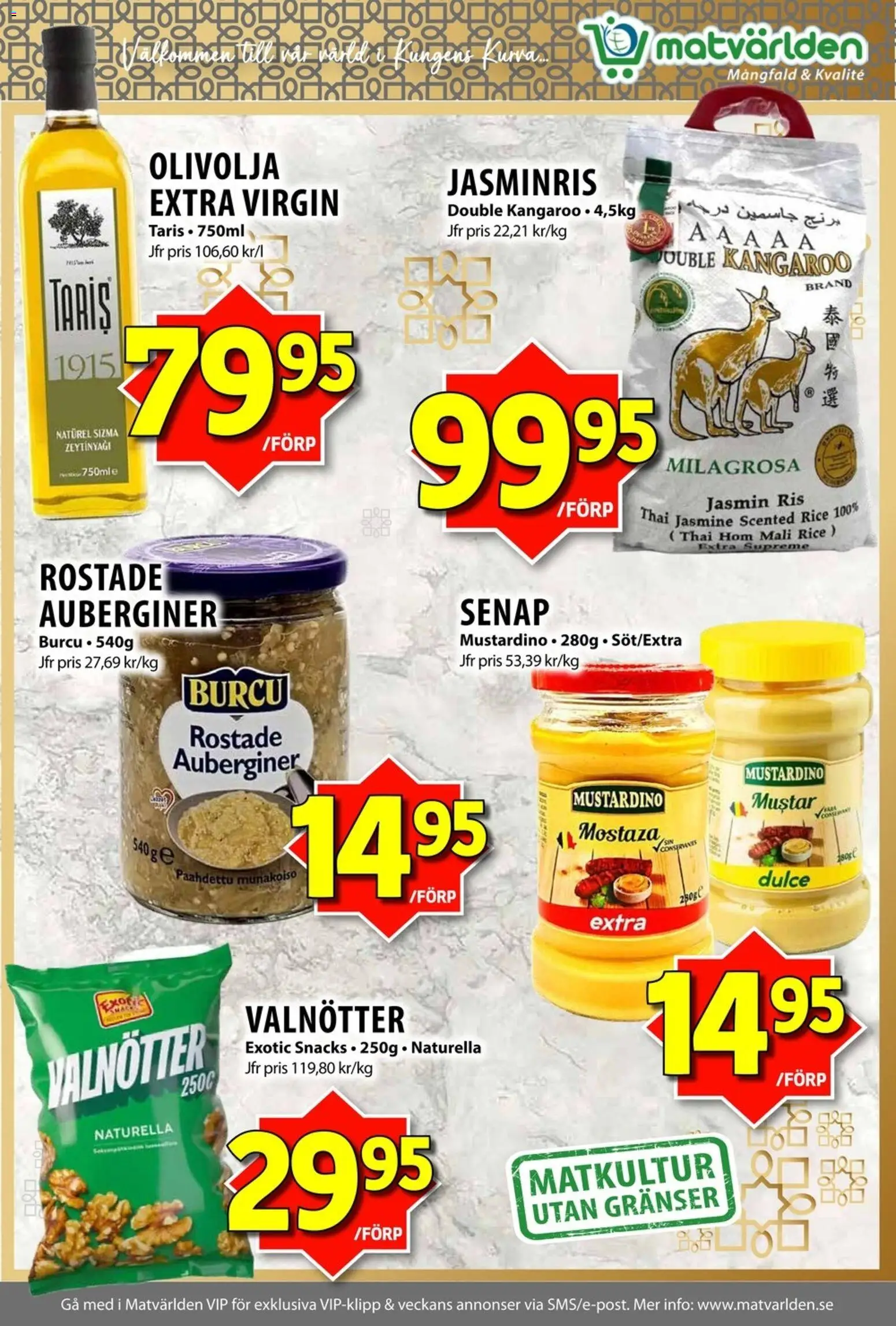 Matvärlden reklamblad aktuell från 26.01.2026 | Sida: 5 | Produkter: Senap, Olivolja, Ris