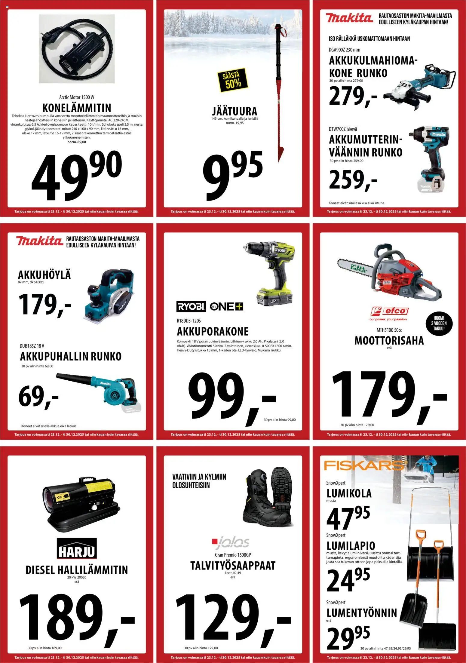 Tuuri tarjoukset – voimassa 23.12.2025 alkaen | Sivu: 21 | Tuotteet: Moottorisaha, Akku