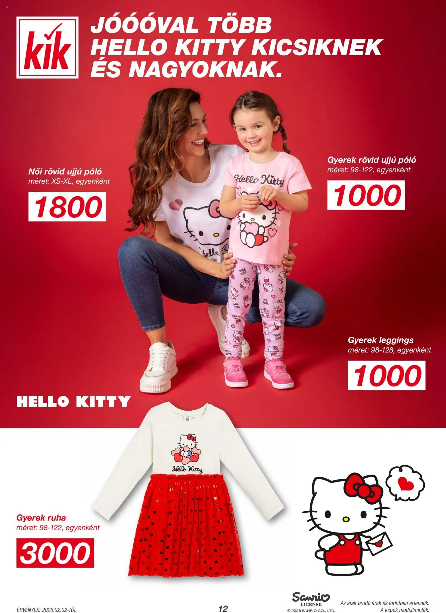 Kik akciós ujság - amely érvényes a következő dátumtól: 02.02.2026 | Oldal: 12 | Termékek: Ruha, Leggings