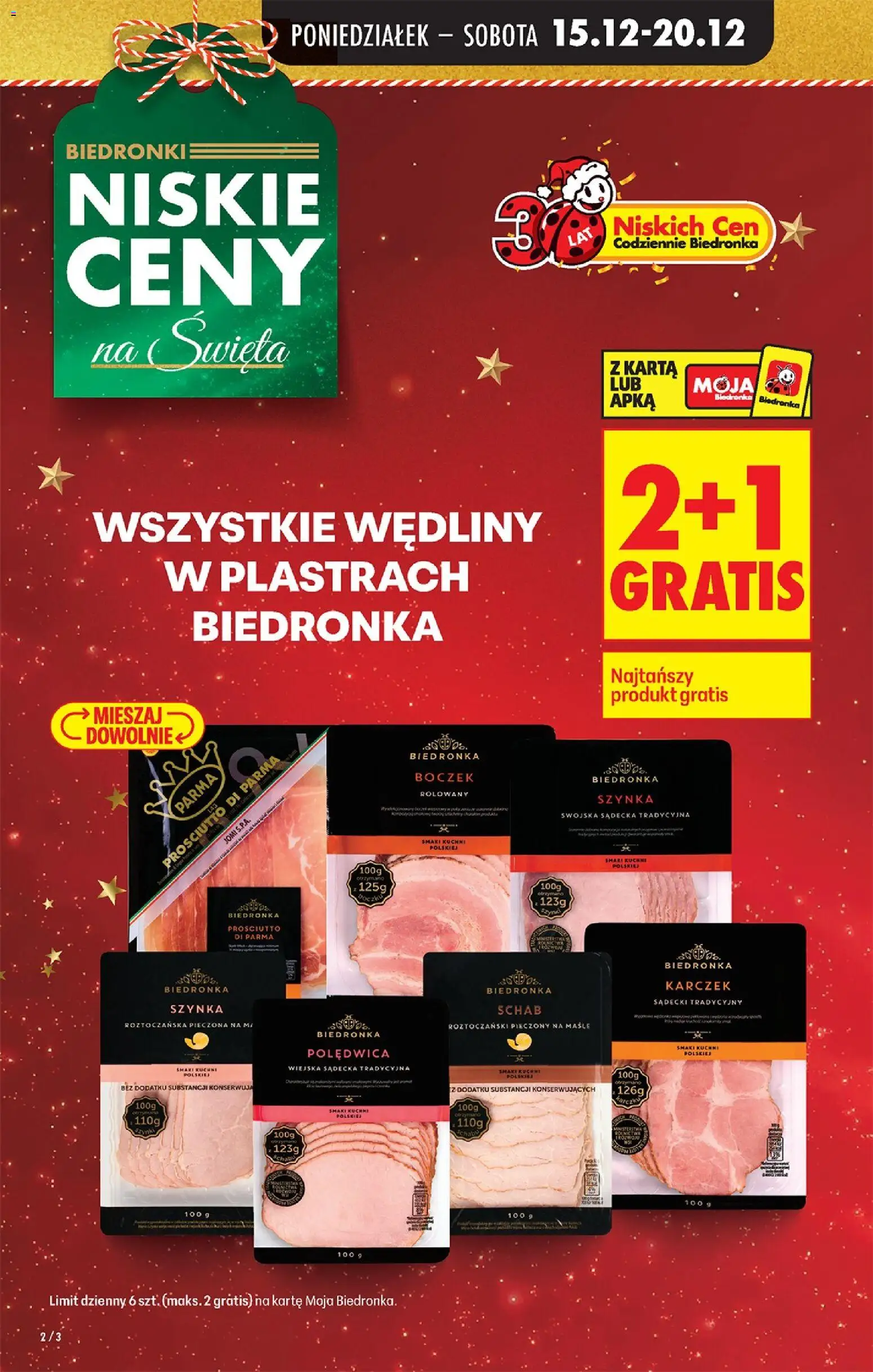 Biedronka gazetka od 15.12.2025 | Strona: 4 | Produkty: Schab, Szynka, Boczek, Wędliny