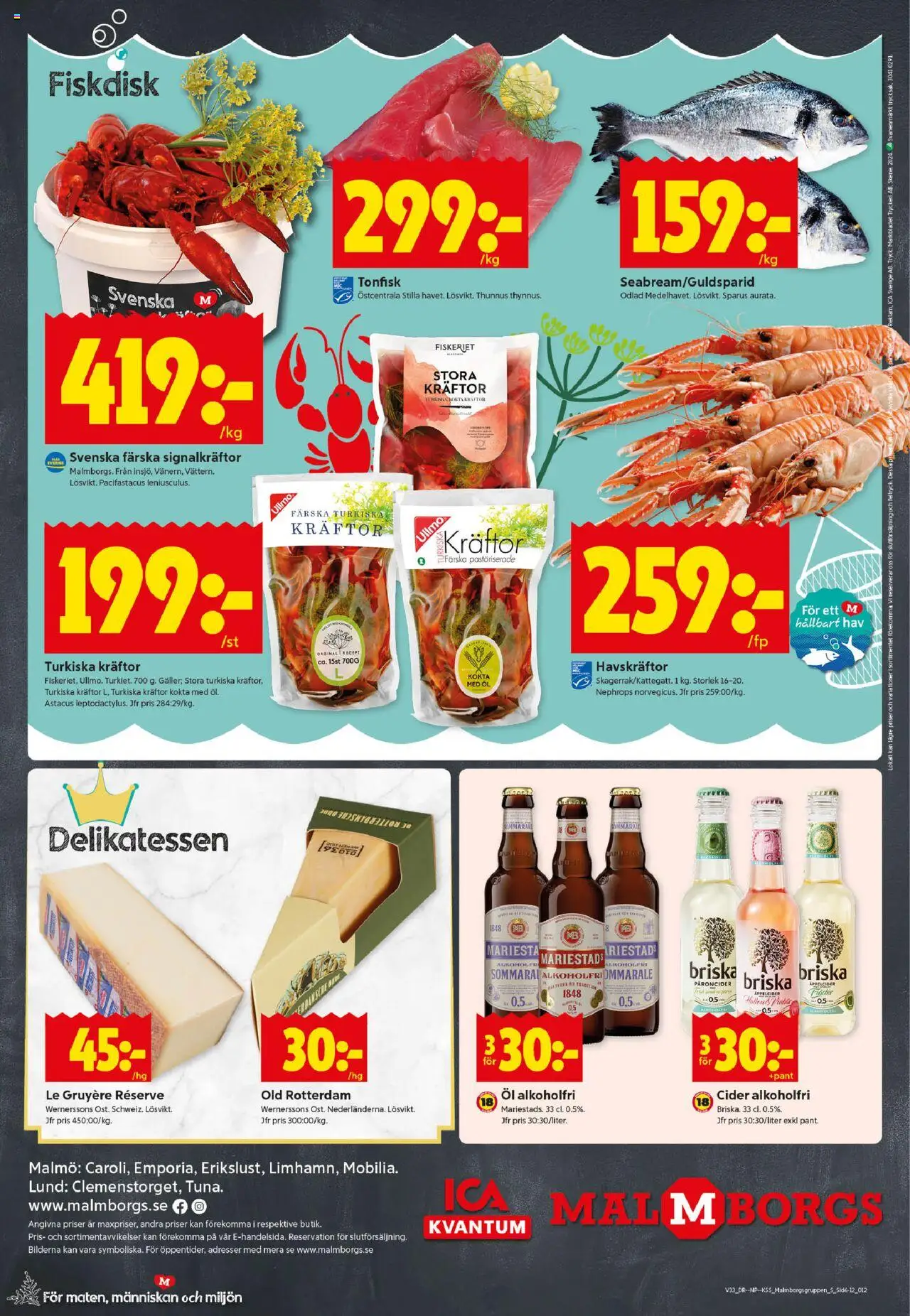 ICA Kvantum reklamblad aktuell från 11.08.2025 | Sida: 12 | Produkter: Håv, Kräftor, Cider, Tonfisk