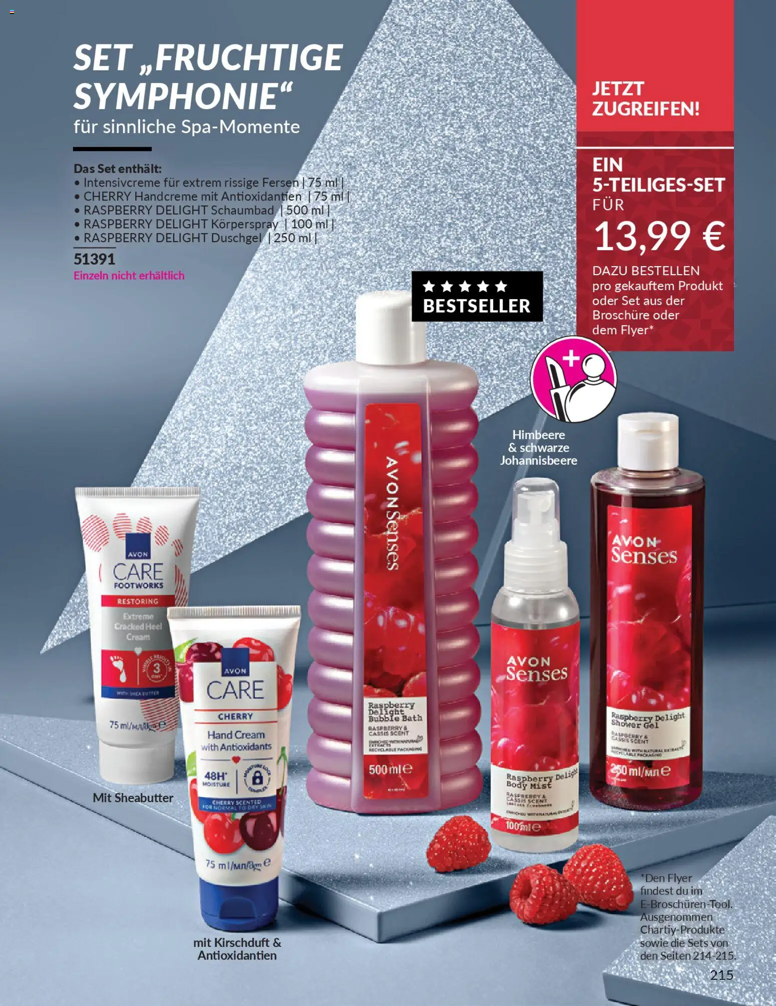 Avon - Black Friday – gültig ab 01.11.2025 | Seite: 217 | Produkte: Handcreme, Shower Gel, Himbeere, Körperspray