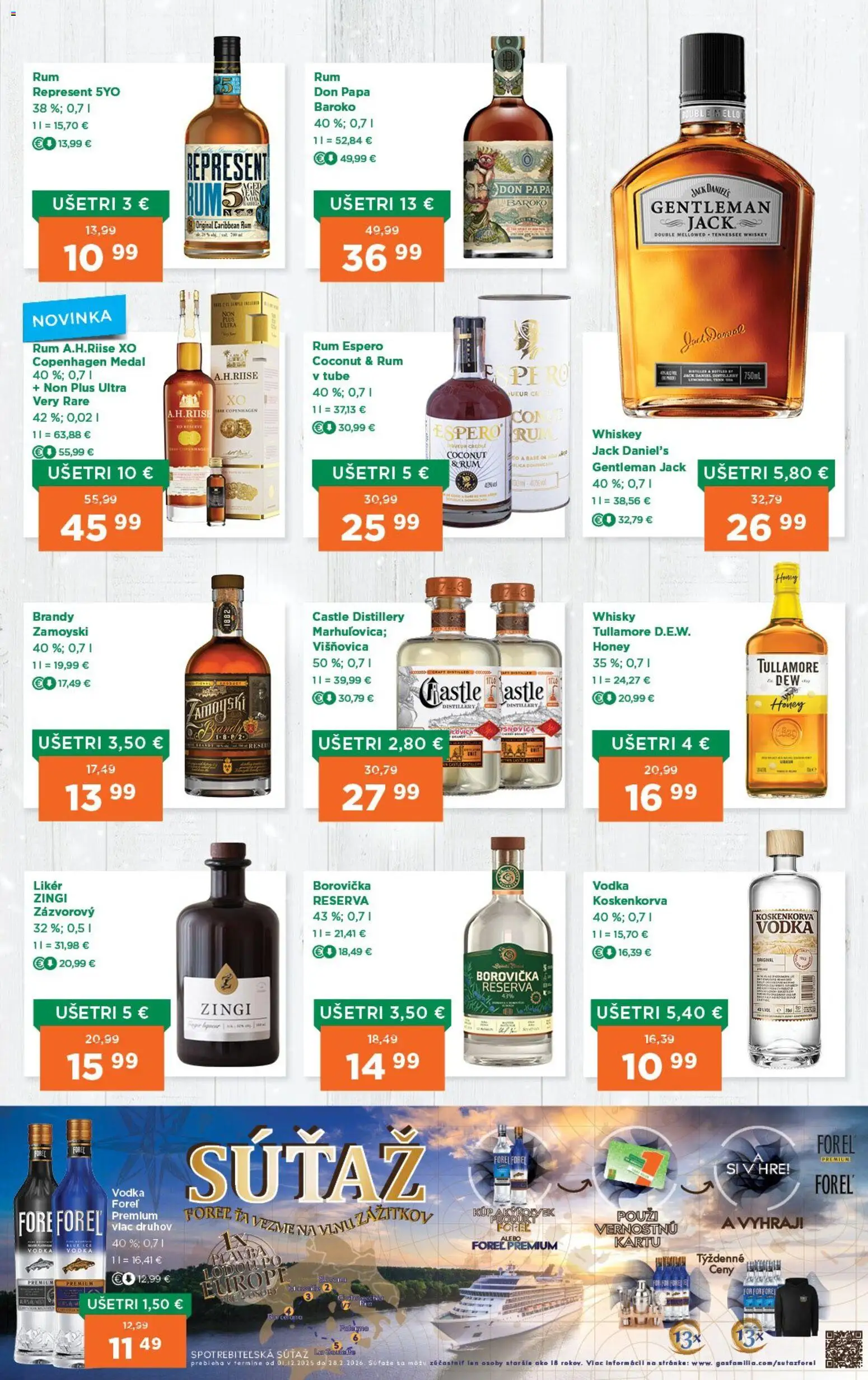 Nové 1day akcie – leták je platný od 04.12.2025 | Strana: 2 | Produkty: Don Papa, Whisky, Rum, Jack Daniel's