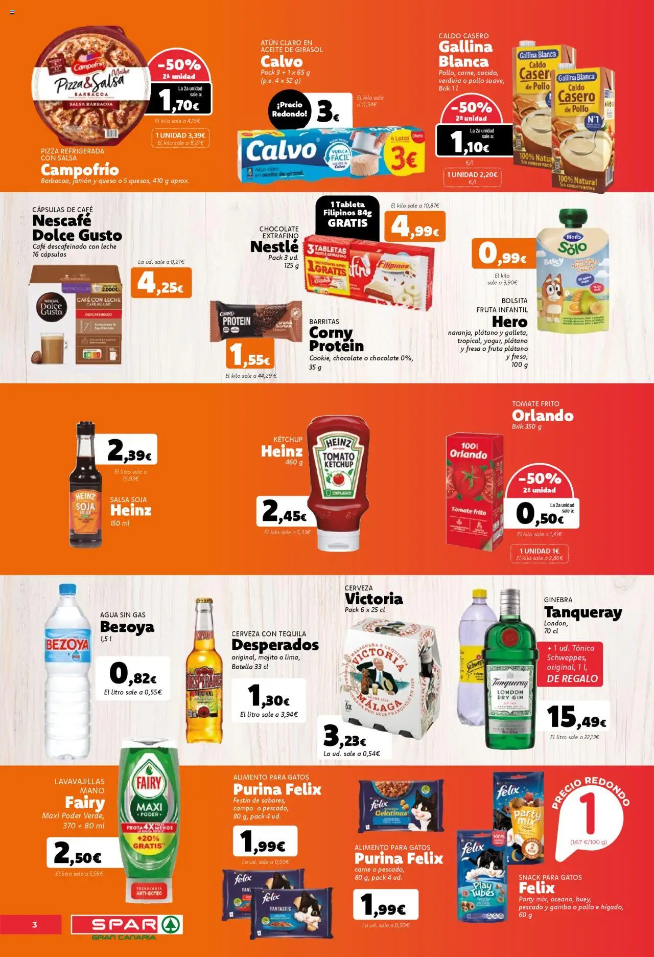 Spar folleto │ válido desde el 27.06.2025 | Página: 3 | Productos: Leche, Aceite, Pizza, Gamba