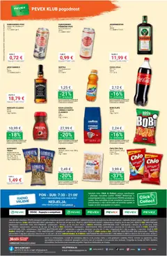 Pevex Ponuda - Pregled kataloga iz trgovine Pevex, vrijedi od 16.04.2026 | Stranica: 8 | Proizvodi: Flips, Jägermeister, Kava, Čips