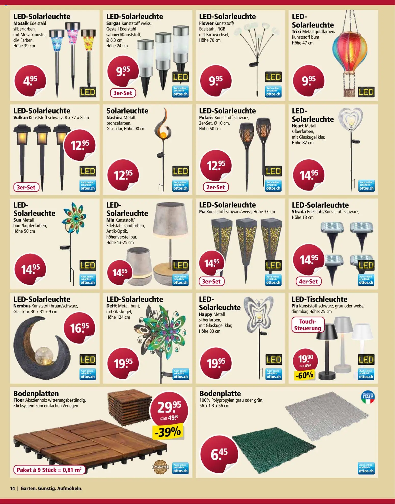 Otto's Aktionen Gartenmöbel – gültig ab 03.03.2026 | Seite: 14 | Produkte: Solarleuchte