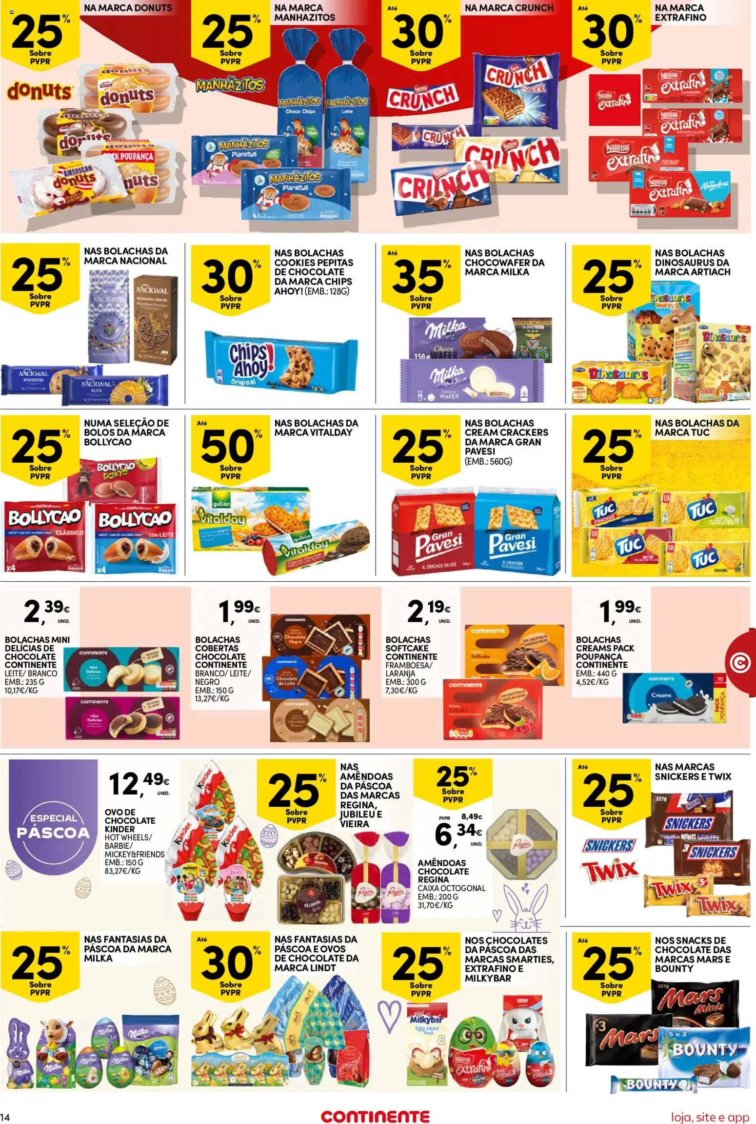 Continente Semanal Continente Bom Dia │ válido de 10.03.2026 | Página: 14 | Produtos: Amêndoas, Bacon, Leite, Nestlé