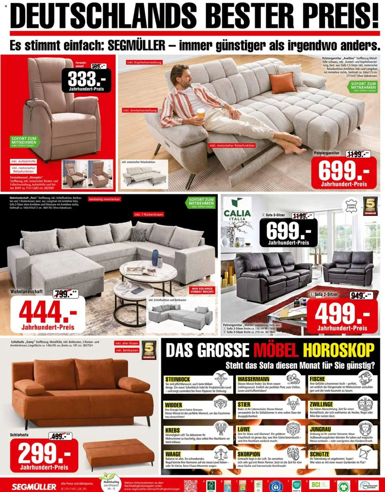 Segmüller Ich habe jahrelang zu viel bezahlt – gültig ab 01.11.2025 | Seite: 2 | Produkte: Wohnlandschaft, Schlafsofa, Kissen, Sofa