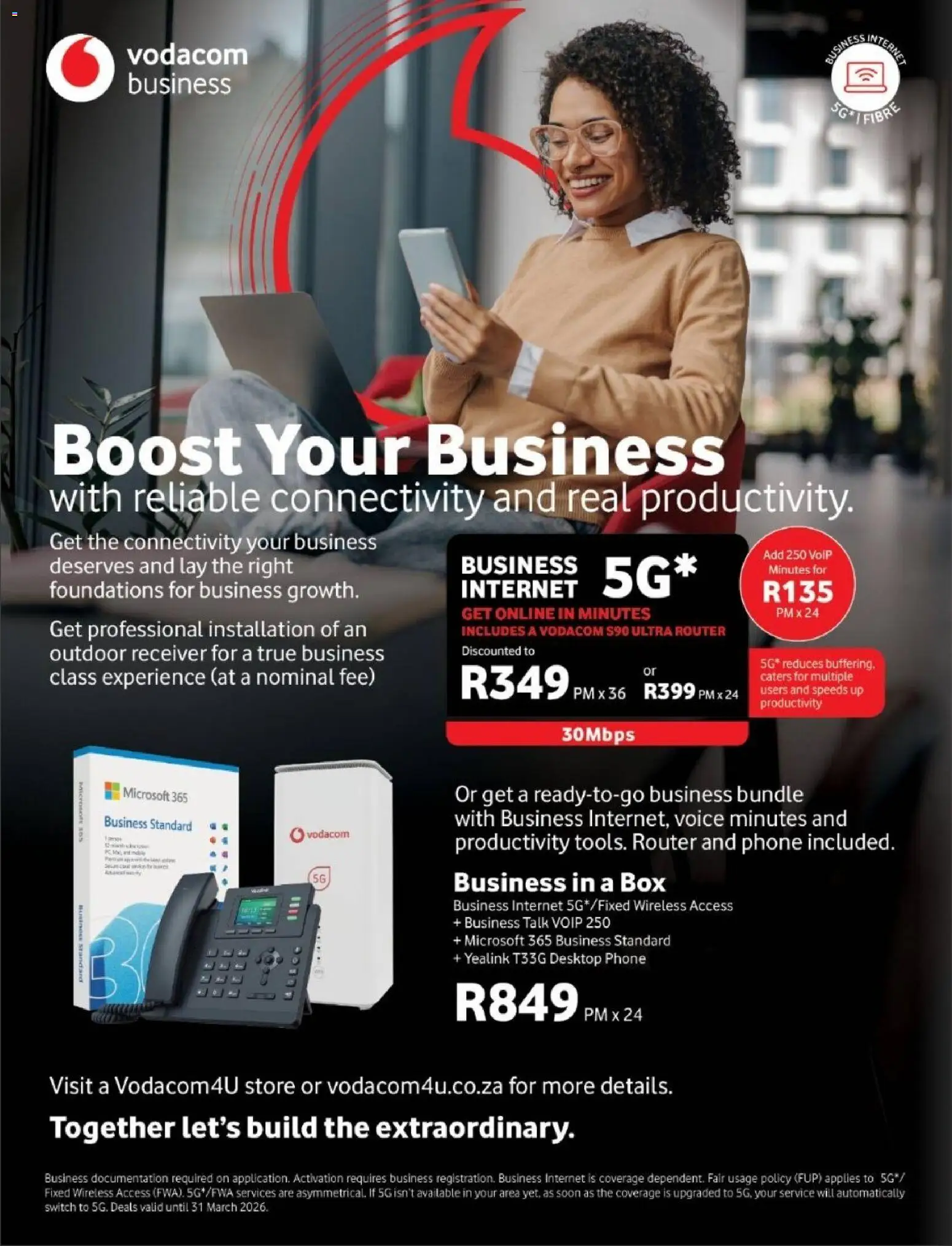 New Vodacom catalogue – valid from 02.04.2026 | Page: 30 | Products: Router, Phone, Box, Switch