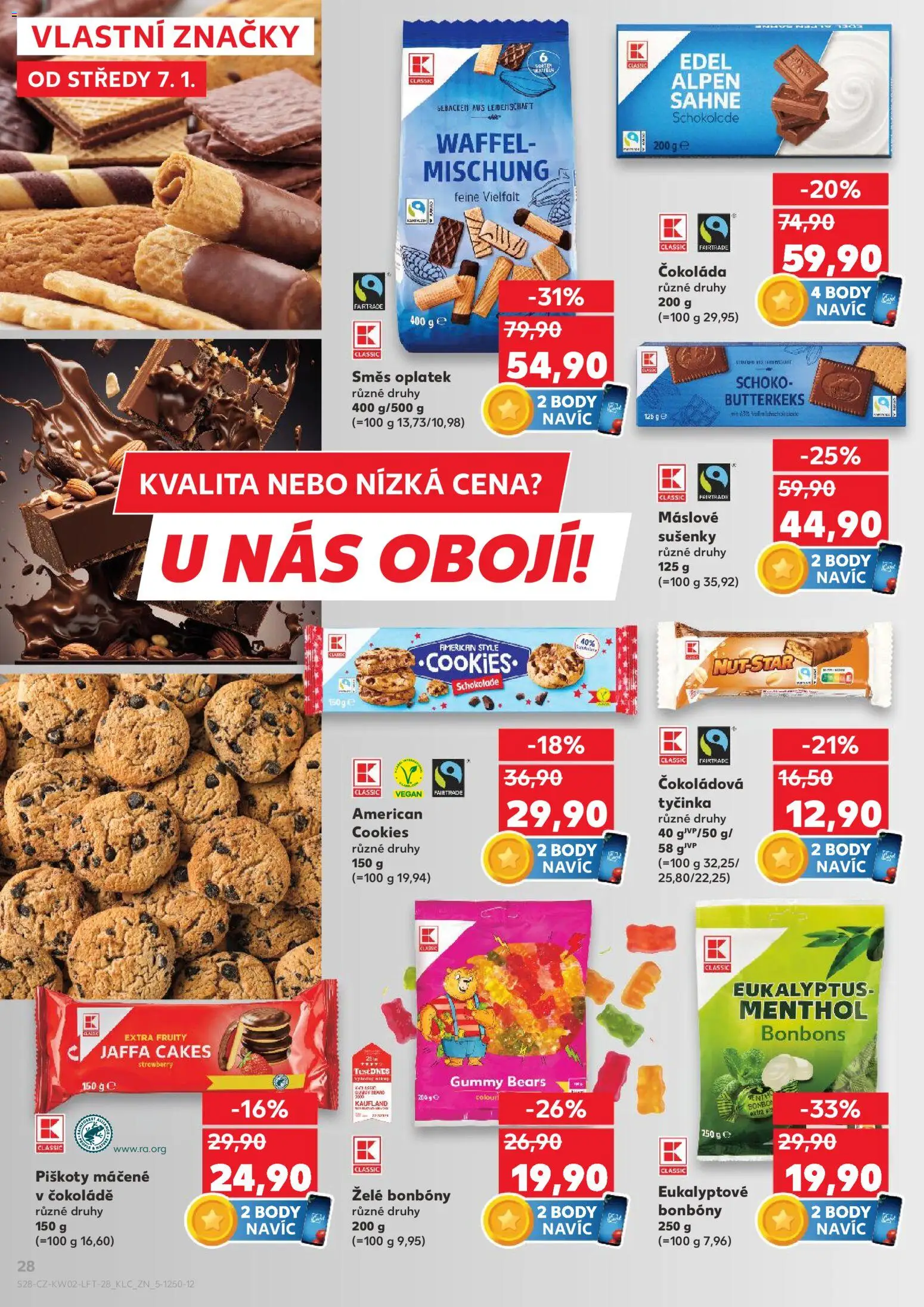 Kaufland leták - Brno od 07.01.2026 | Strana: 28 | Produkty: Bonbóny, Piškoty, Cookies, Body