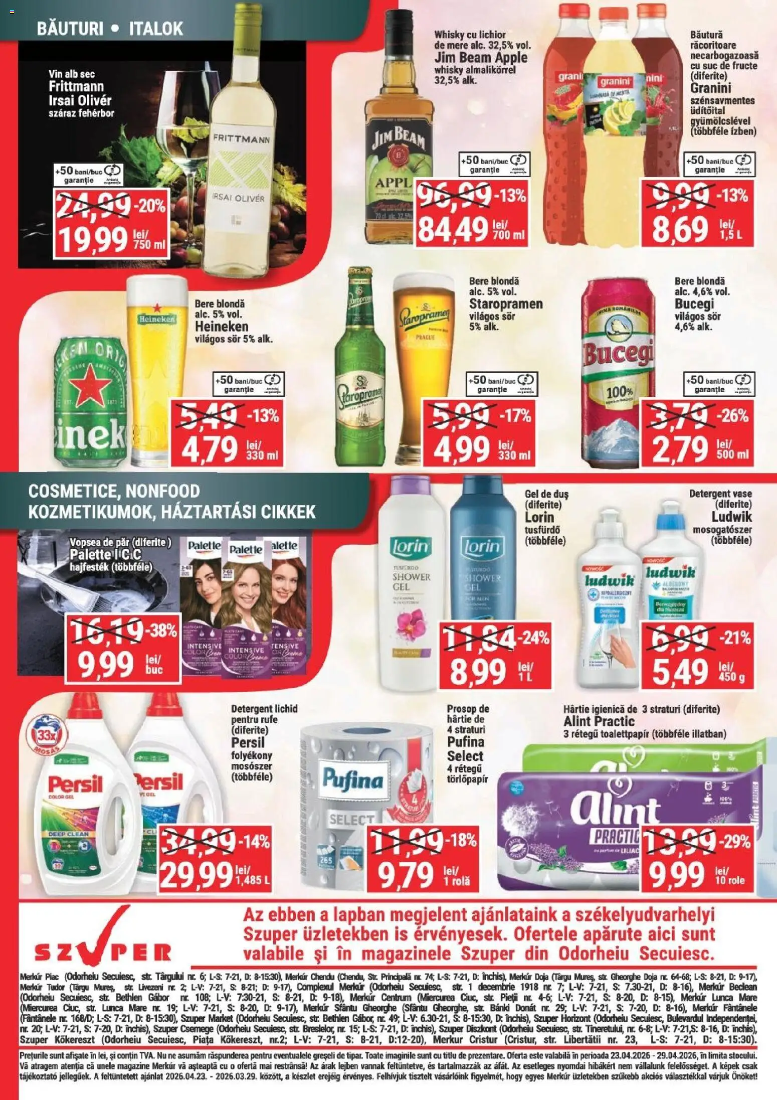 Noul catalog Merkur – valabil de la 23.04.2026 | Pagină: 4 | Produse: Role, Apple, Bere, Gel de duș