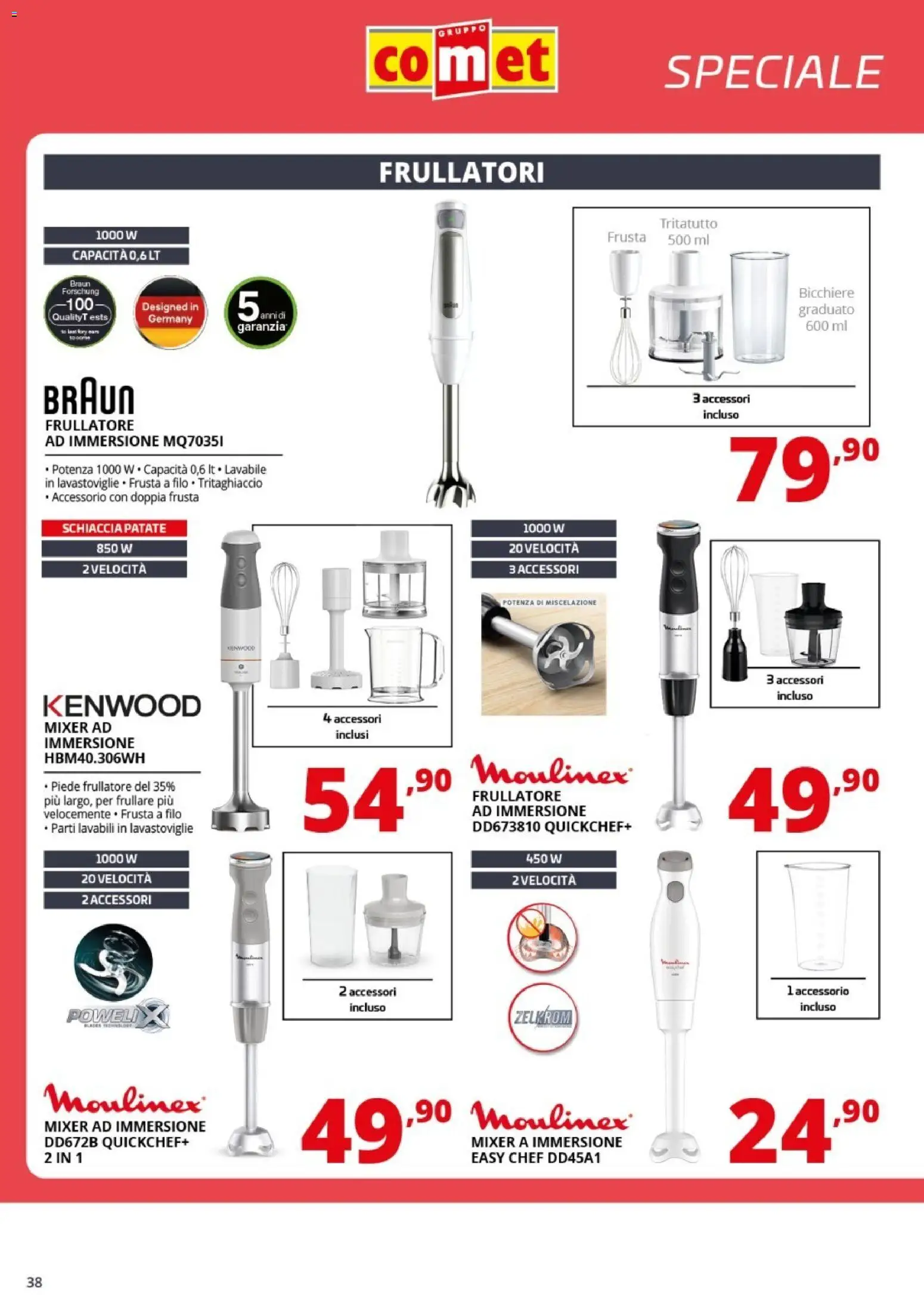 Volantino Comet del 09.01.2026 | Pagina: 38 | Prodotti: Tritatutto, Patate, Lavastoviglie, Mixer