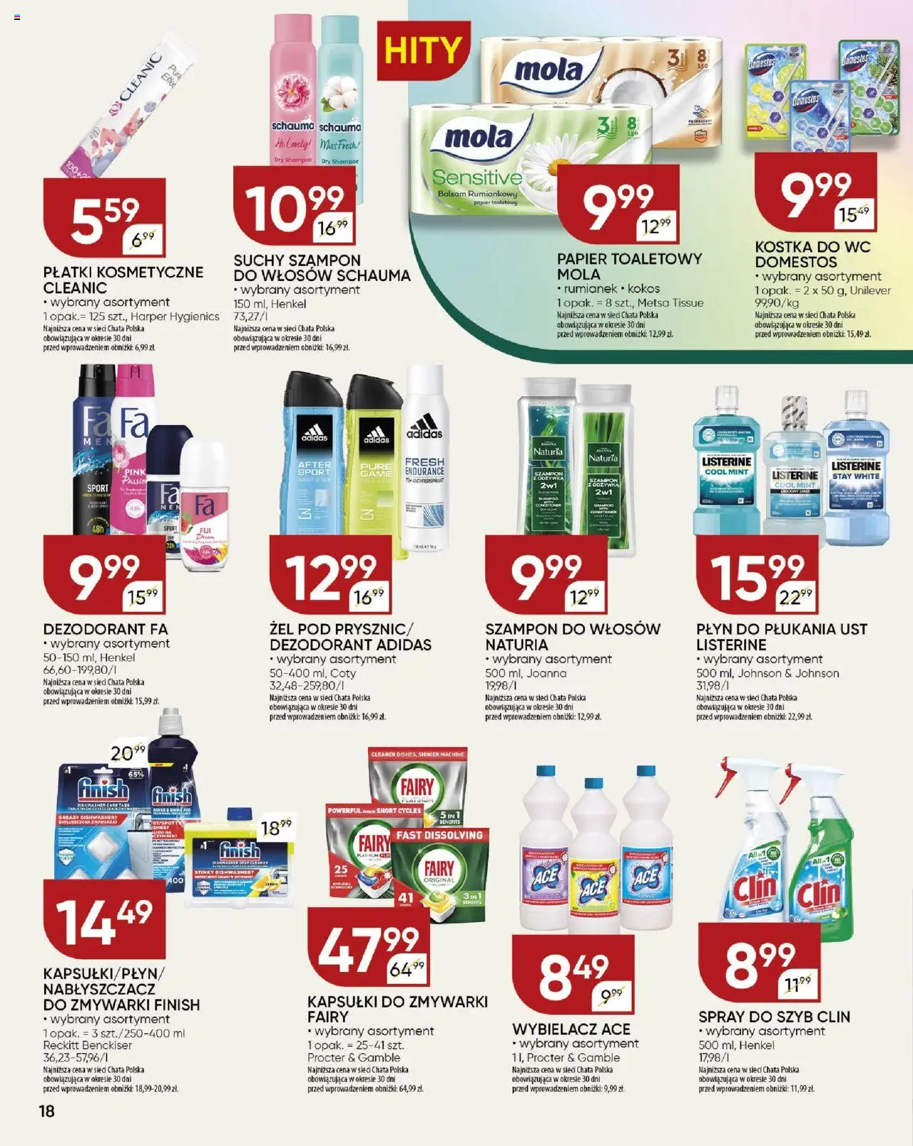 Chata Polska Gazetka od 17.06.2025 | Strona: 18 | Produkty: Szampon, Płatki kosmetyczne, Płatki, Kapsułki do zmywarki
