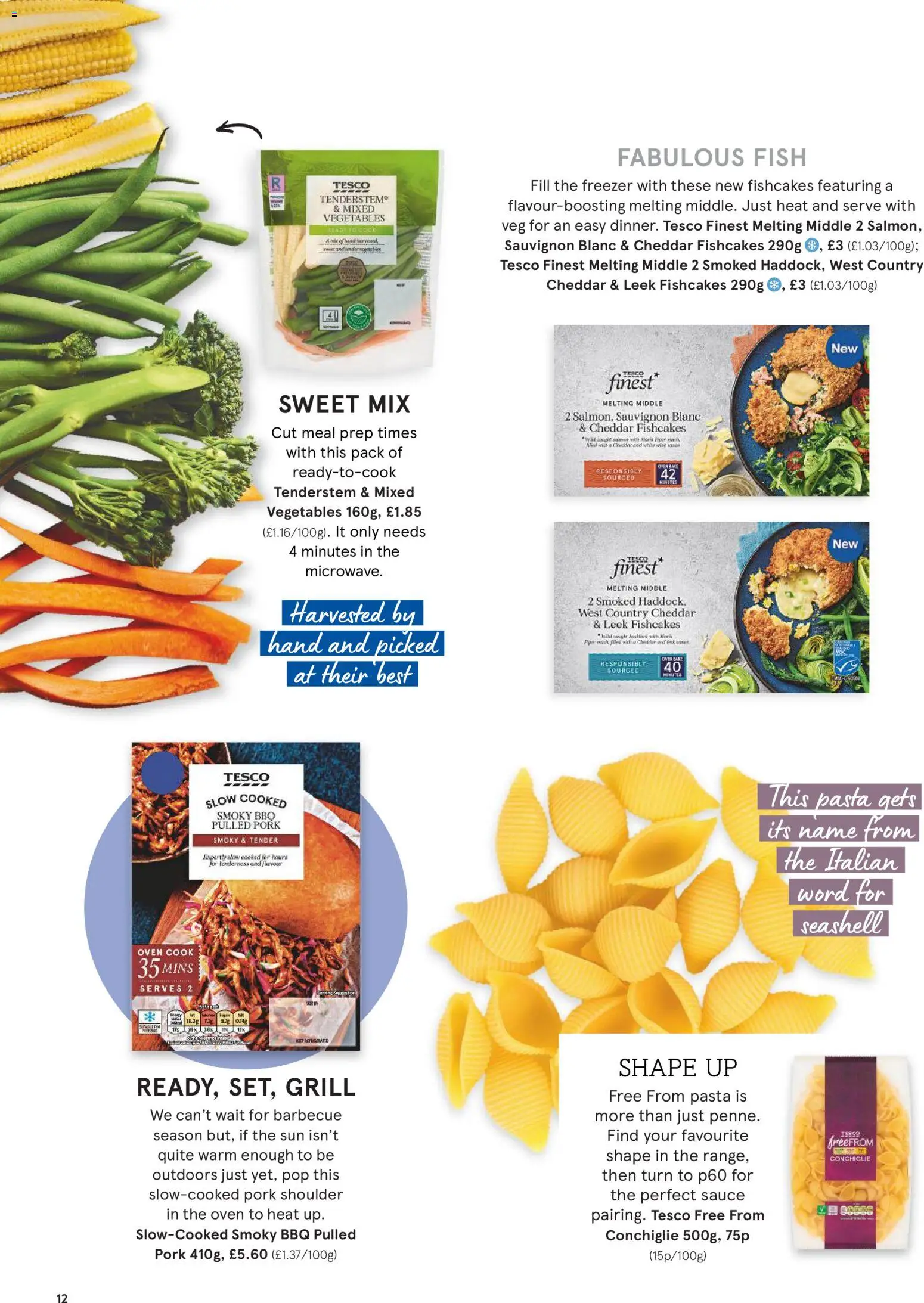 {H1} | Page: 12 | Products: Salmon, Pork, Mixed vegetables, Grill