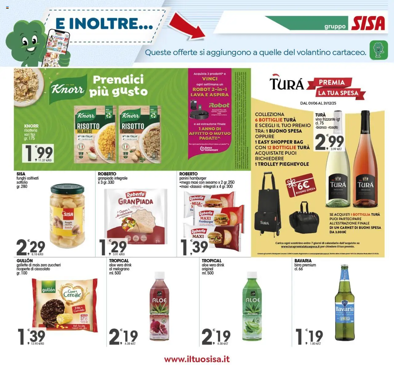 Volantino SISA del 14.10.2025 | Pagina: 14 | Prodotti: Gallette, Robot, Hamburger, Bottiglia