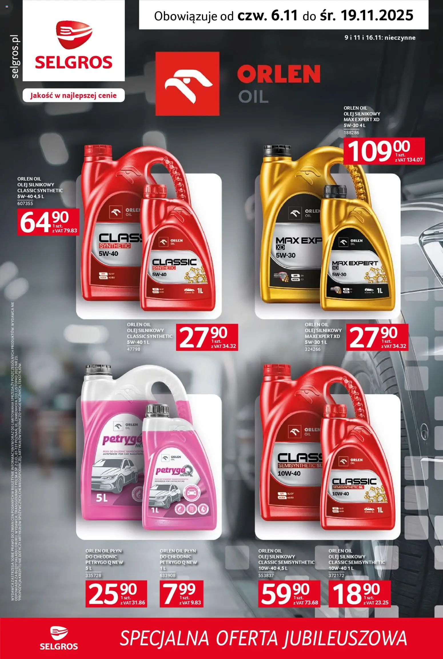 Selgros cash&carry Gazetka - Specjalna oferta jubileuszowa od 06.11.2025 | Strona: 1 | Produkty: Olej