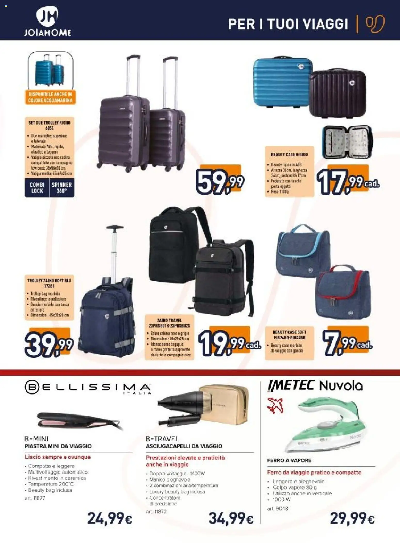 Volantino Unieuro del 27.03.2026 | Pagina: 5 | Prodotti: Zaino, Valigia, Asciugacapelli, Trolley