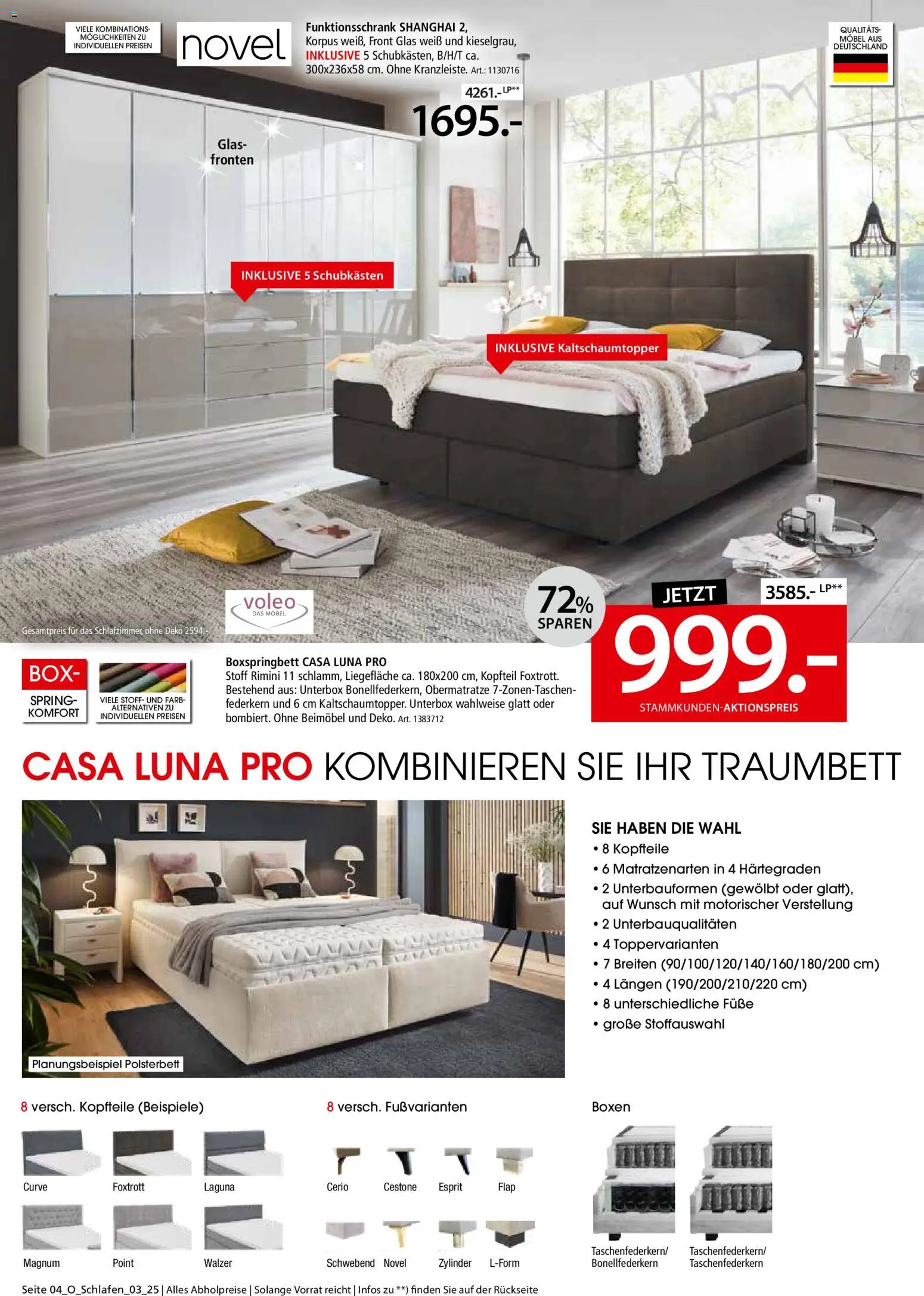 Zurbrüggen Schlafen Spezial – gültig ab 18.12.2025 | Seite: 4 | Produkte: Boxspringbett, Polsterbett, Box