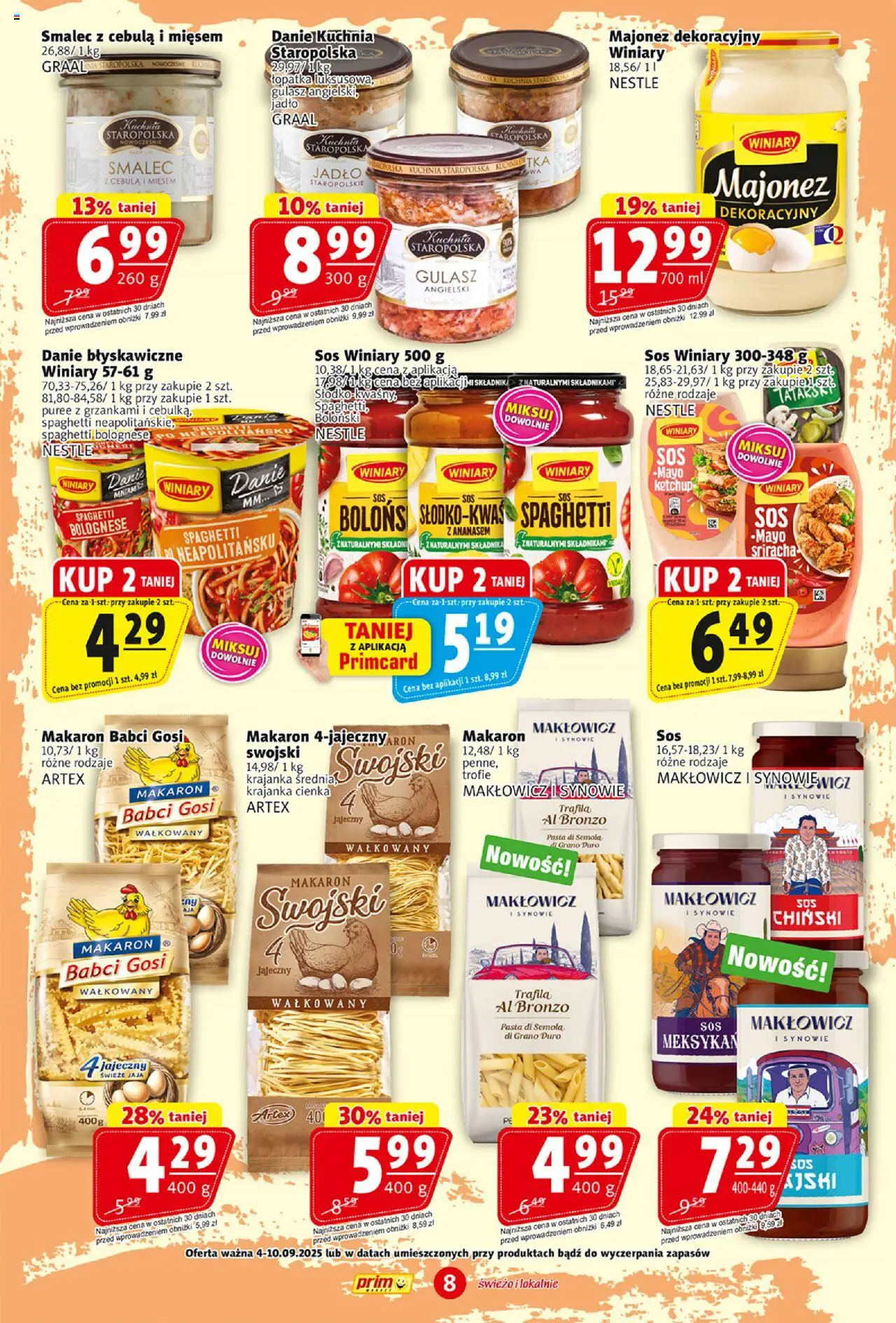 Prim Market Gazetka od 04.09.2025 | Strona: 8 | Produkty: Ketchup, Gulasz angielski, Jaja, Sos