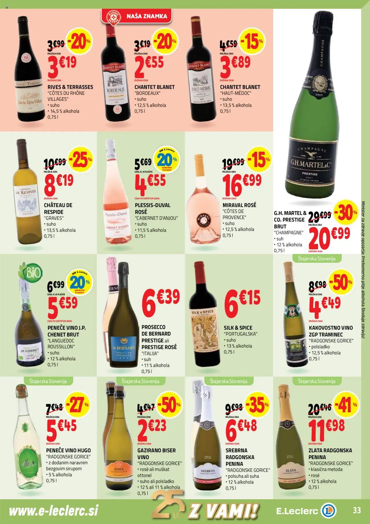 E.leclerc katalog │ velja od 13.08.2025 | Stran: 33 | Izdelki: Penina, Vino
