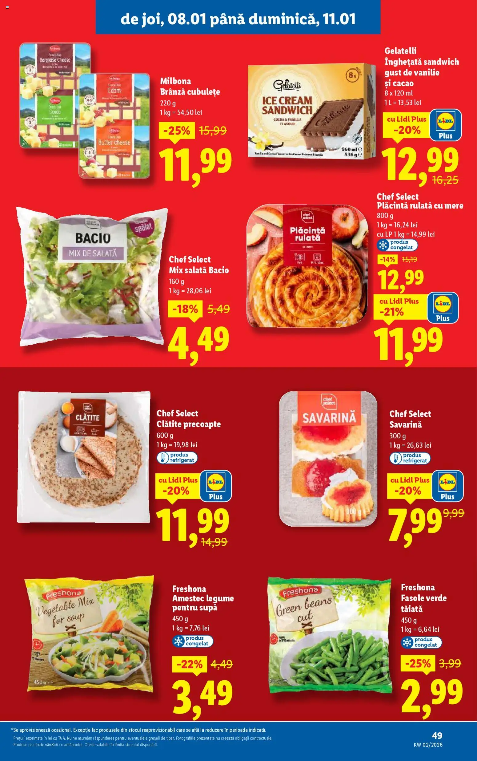 Noul catalog Lidl – valabil de la 05.01.2026 | Pagină: 49 | Produse: Çarşaf, Brânză, Fasole verde, Legume