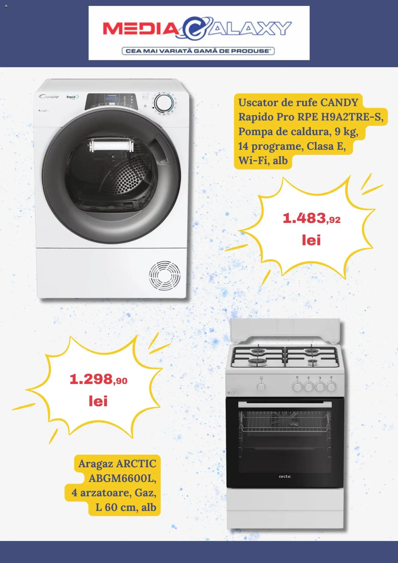 Noul catalog Media Galaxy – valabil de la 27.11.2025 | Pagină: 6 | Produse: Uscător, Aragaz