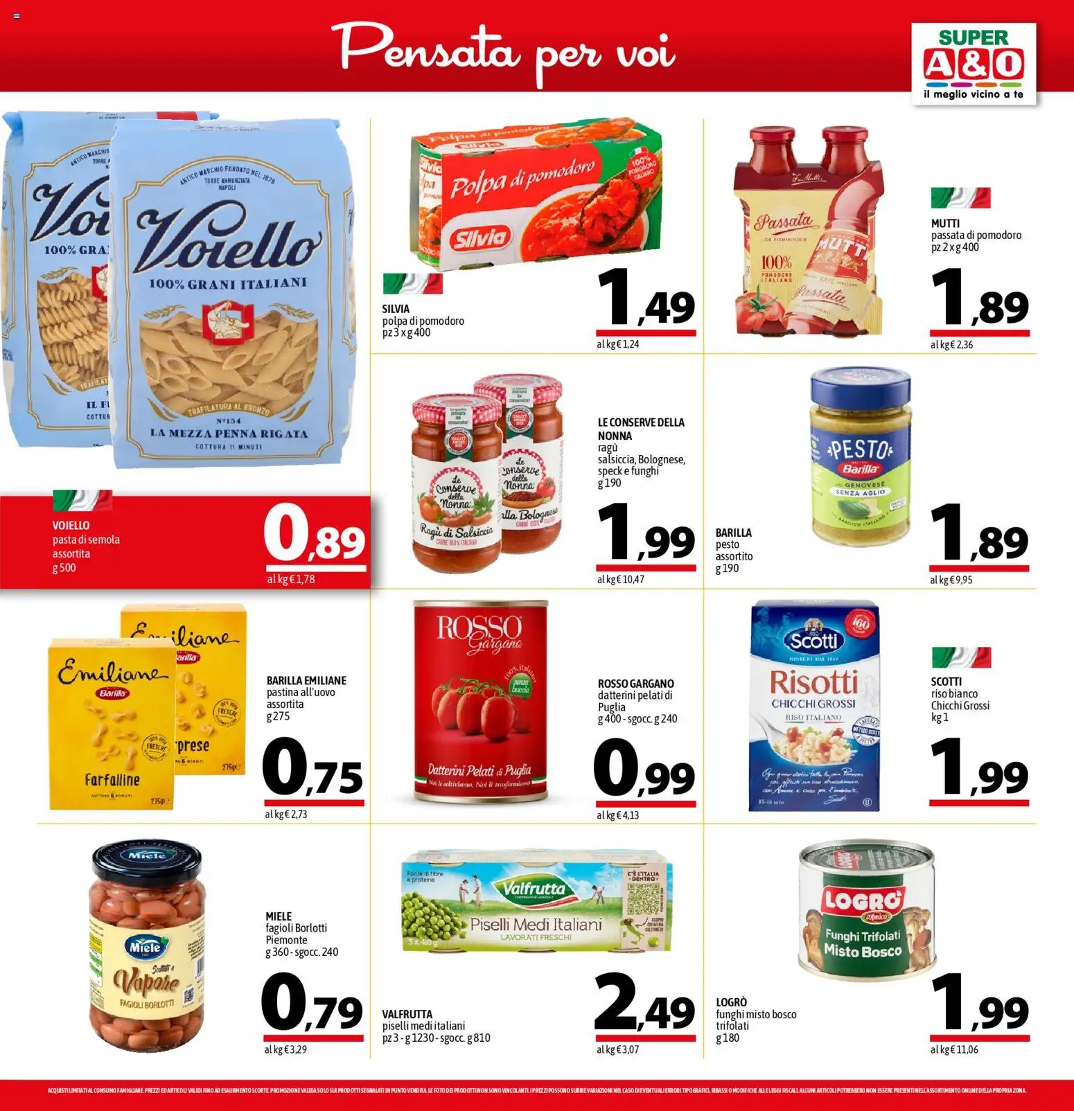 Volantino A&O del 13.11.2025 | Pagina: 9 | Prodotti: Salsiccia, Passata di pomodoro, Ragú, Piselli