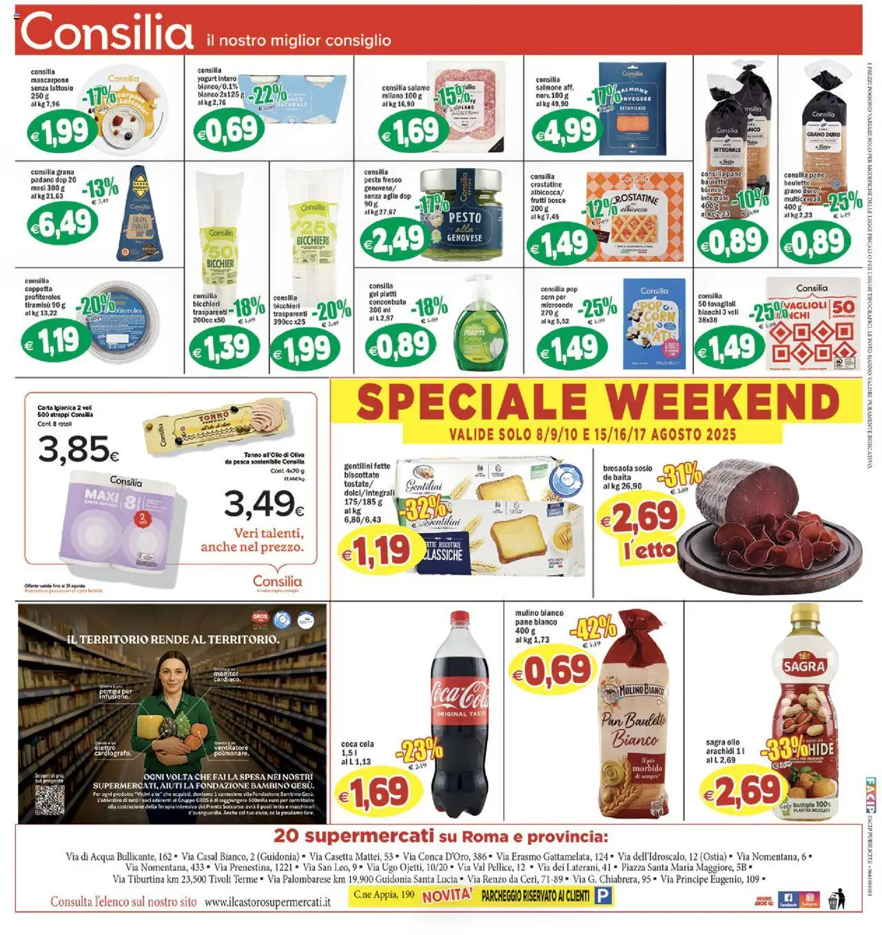 Volantino Il Castoro del 06.08.2025 | Pagina: 20 | Prodotti: Salmone, Acqua, Crostatine, Coca Cola