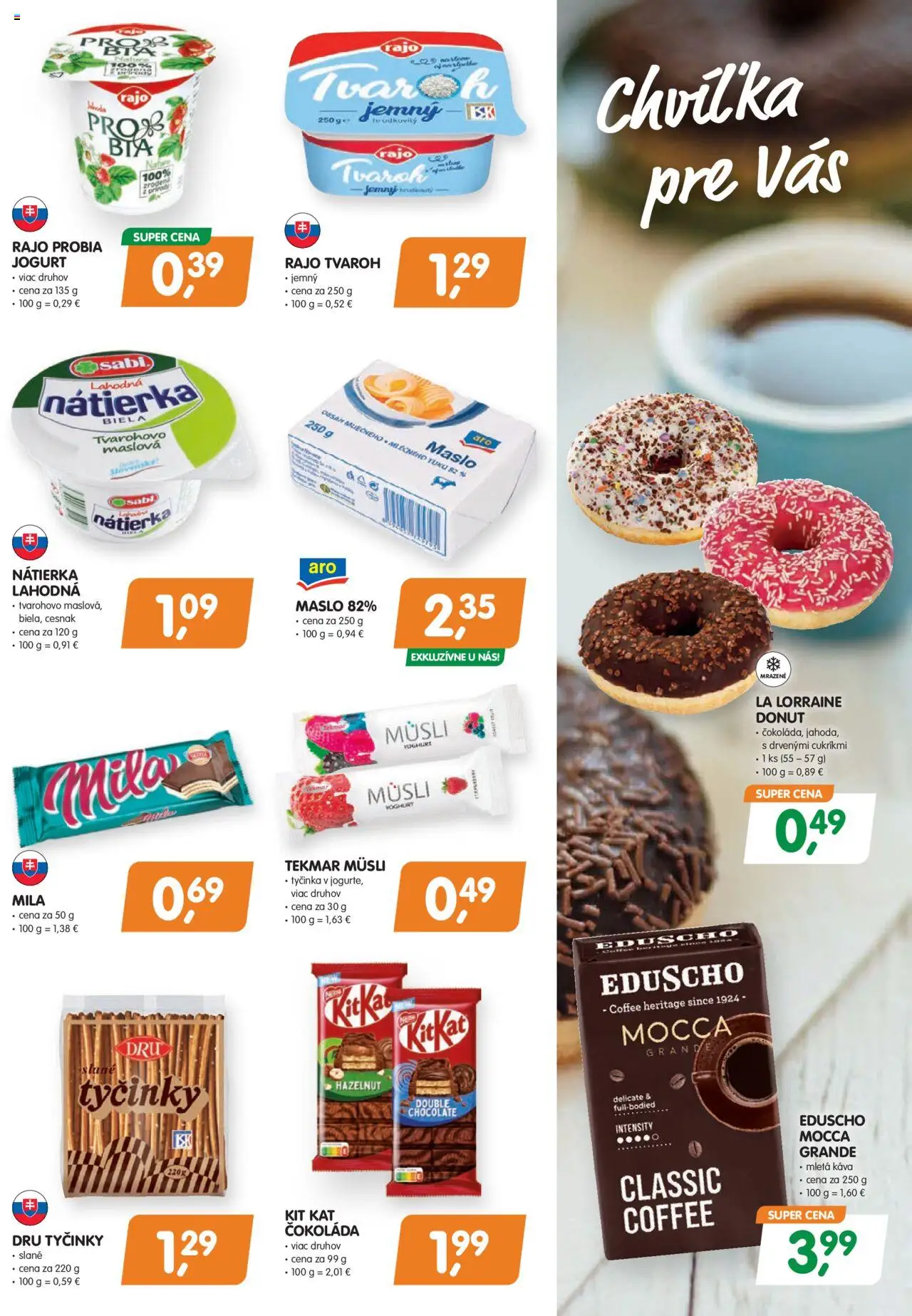 Nové Môj obchod akcie – leták je platný od 12.09.2025 | Strana: 3 | Produkty: Jogurt, Káva, Cesnak, Tvaroh