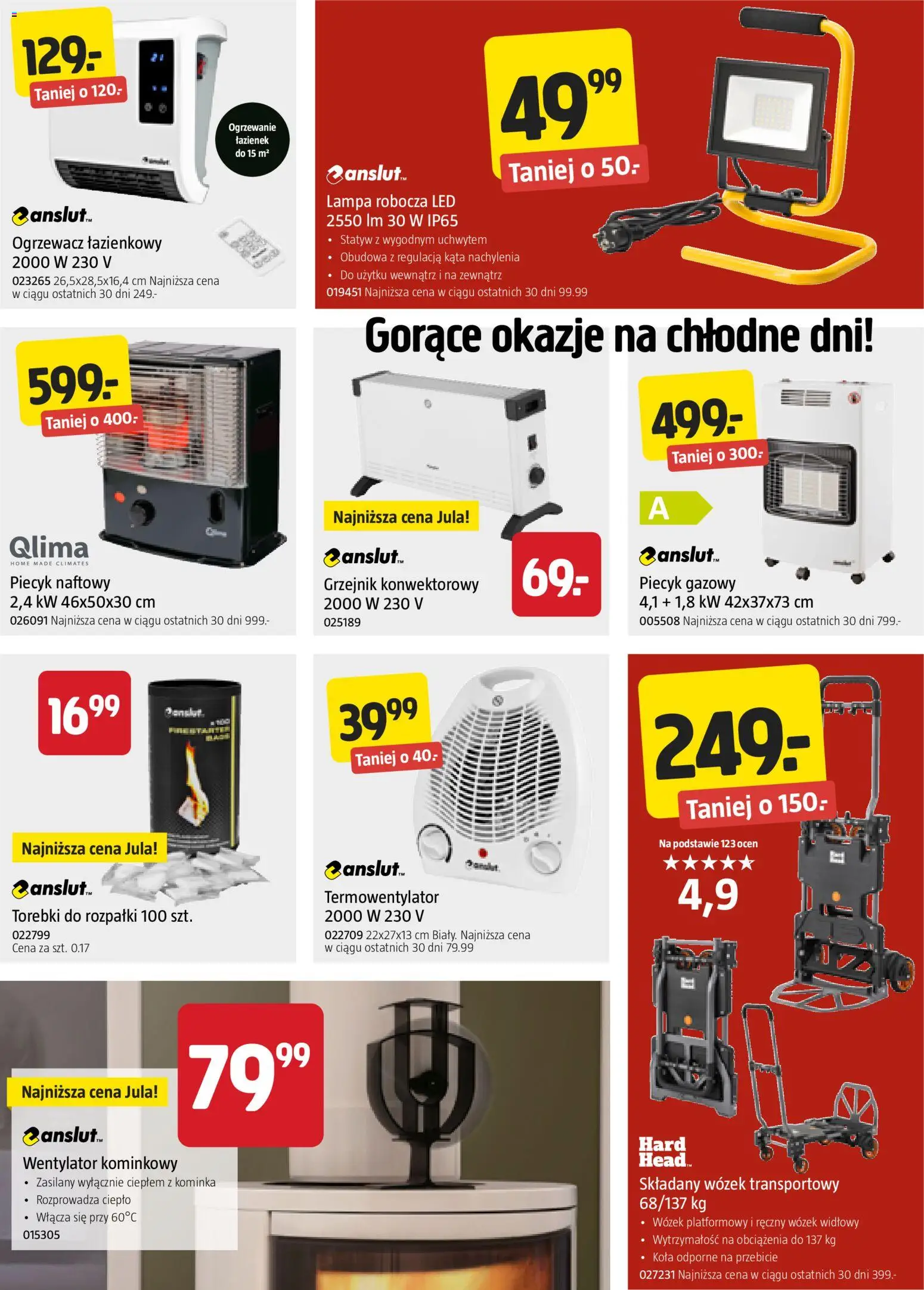 Jula Gazetka od 13.11.2025 | Strona: 5 | Produkty: Wózek transportowy, Wentylator, Piecyk, Torebki