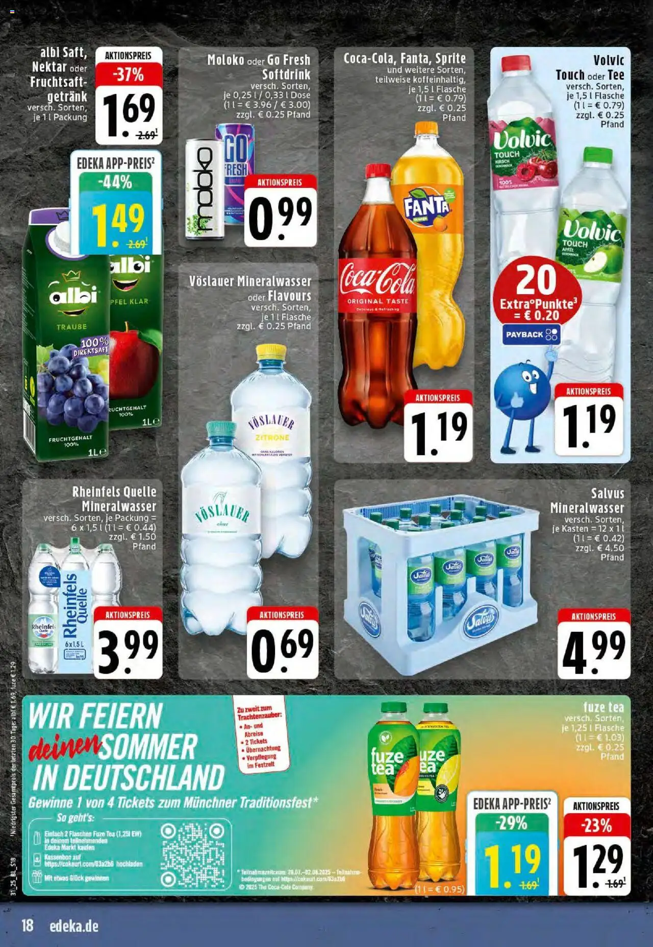Edeka prospekt Rheine	 - gültig ab dem 27.07.2025 | Seite: 18 | Produkte: Fuze tea, Sprite, Mineralwasser, Zitrone