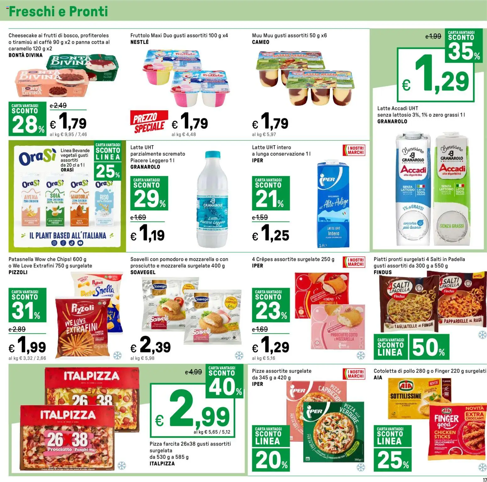 Volantino Iper del 07.01.2026 | Pagina: 17 | Prodotti: Prosciutto Cotto, Pizza, Tagliatelle, Latte