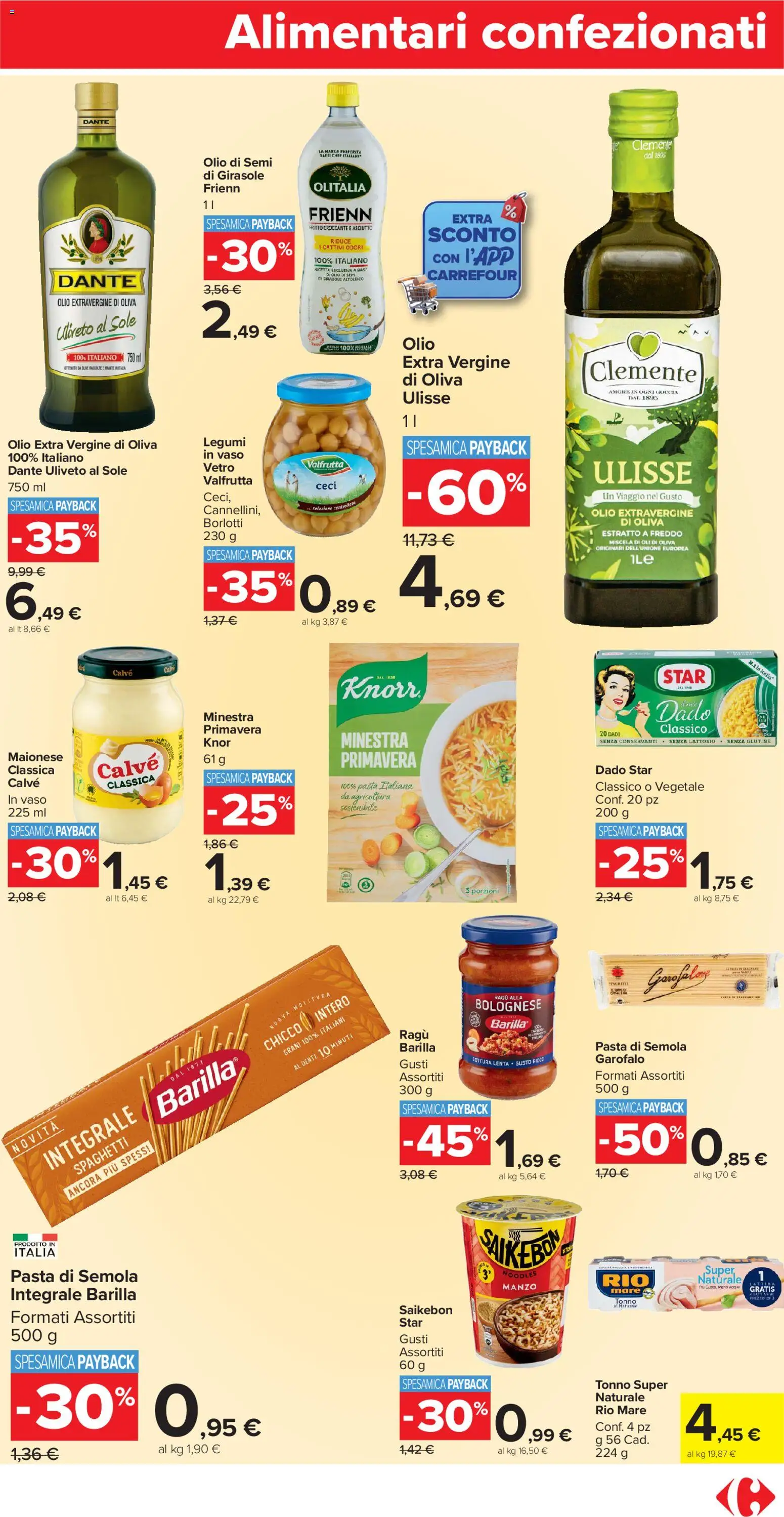 Volantino Carrefour del 02.01.2026 | Pagina: 13 | Prodotti: Legumi, Maionese, Olio, Olio extra vergine