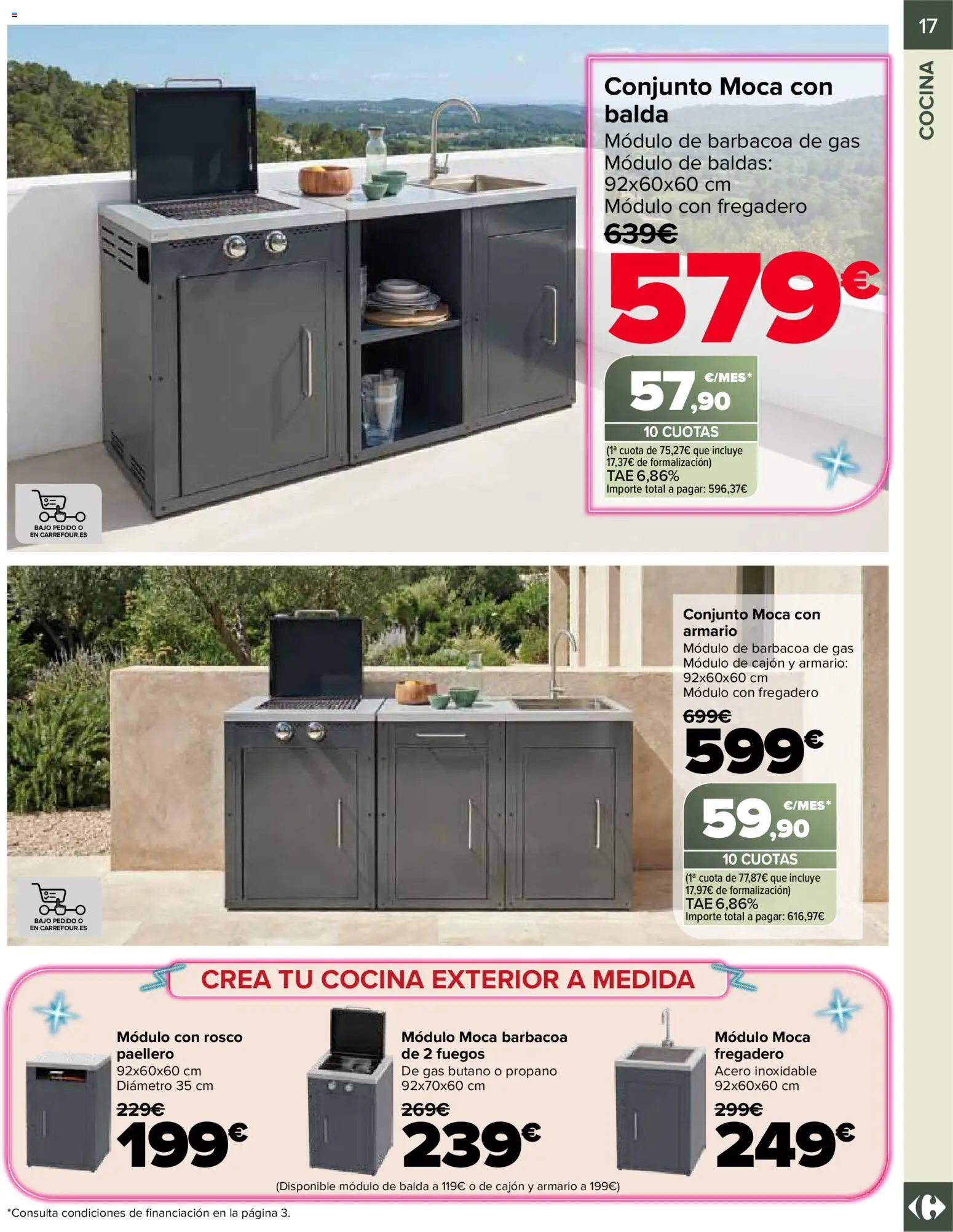 Carrefour Jardin │ válido desde el 14.04.2026 | Página: 17 | Productos: Fregadero, Barbacoa, Cocina, Armario