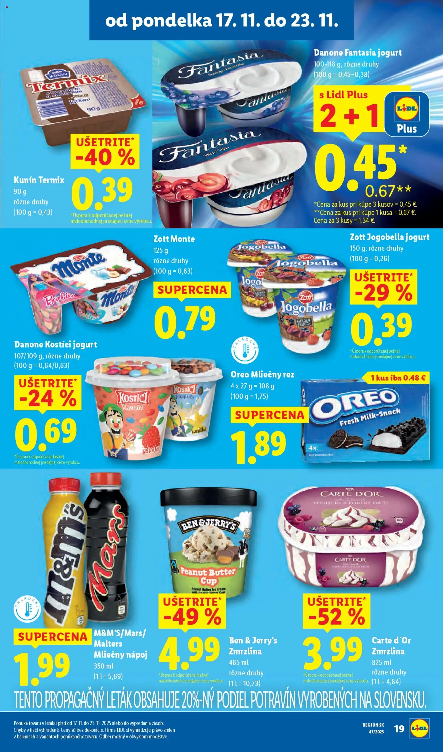 Nové Lidl akcie – leták je platný od 17.11.2025 | Strana: 29 | Produkty: Jogurt, Zmrzlina, Kakao