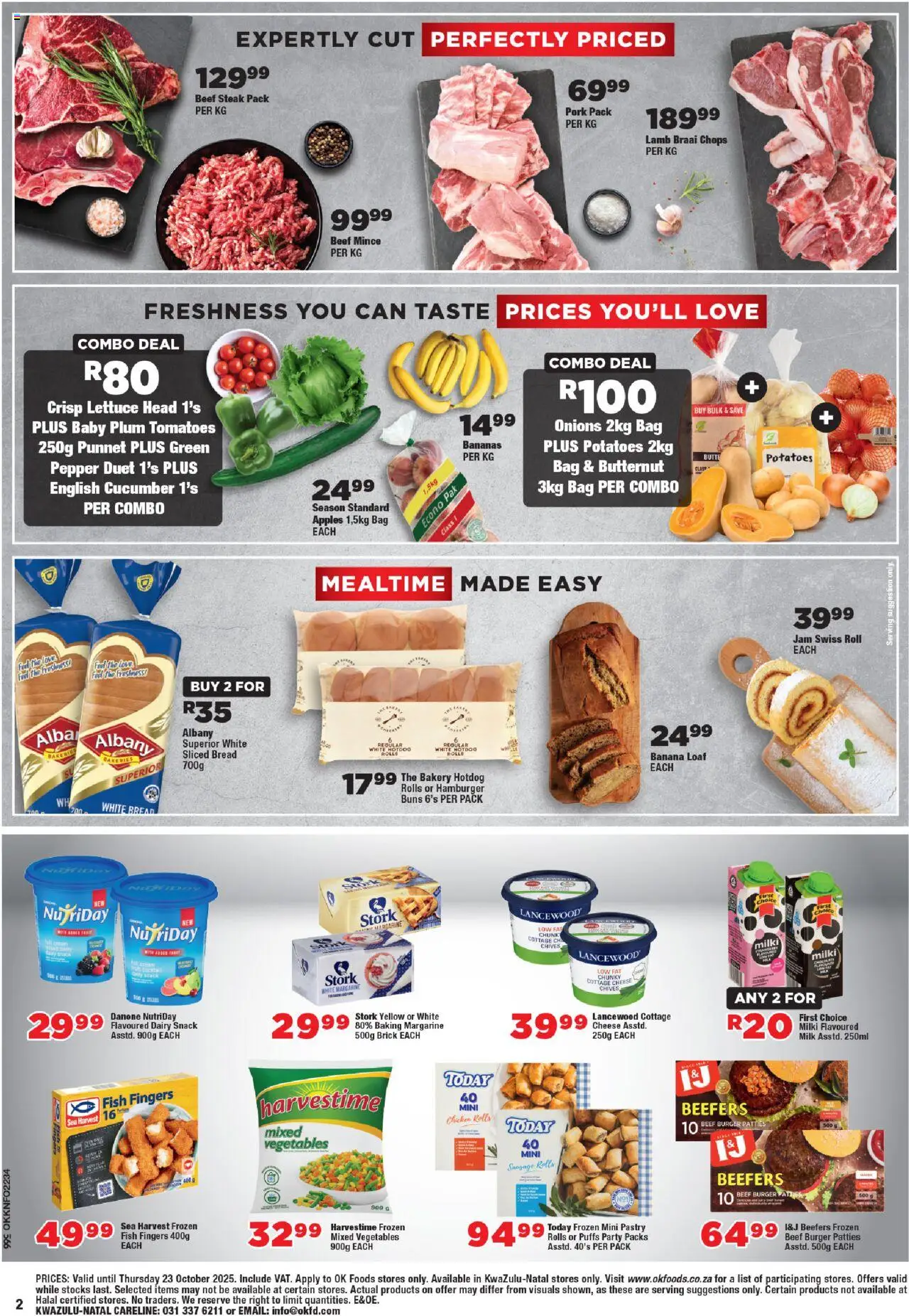 New OK Foods catalogue – valid from 15.10.2025 | Page: 2 | Products: Jam, Margarine, Tomatoes, Cream