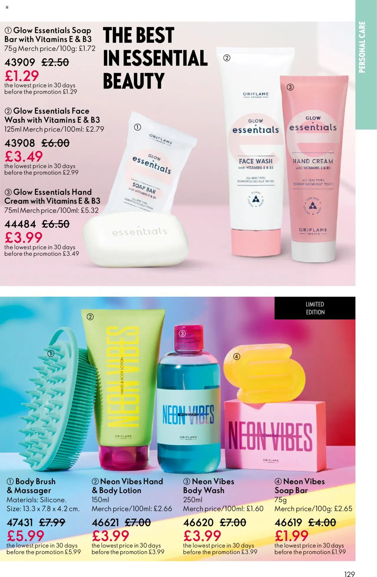  | Page: 129 | Products: Brush, Body lotion, Hand cream, Cream