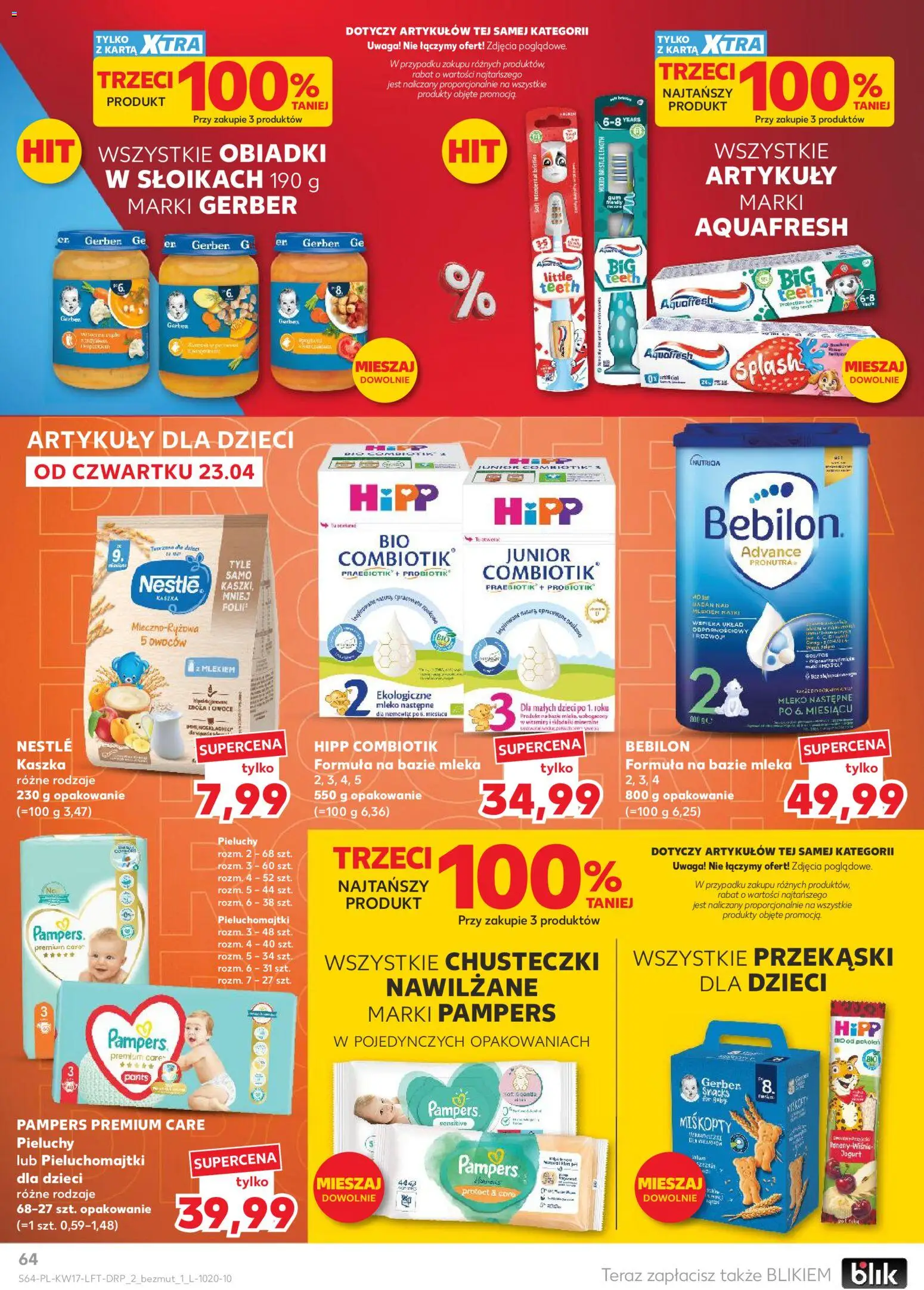 Kaufland gazetka od 23.04.2026 | Strona: 64 | Produkty: Mleka, Pampers, Pieluchomajtki, Owoce